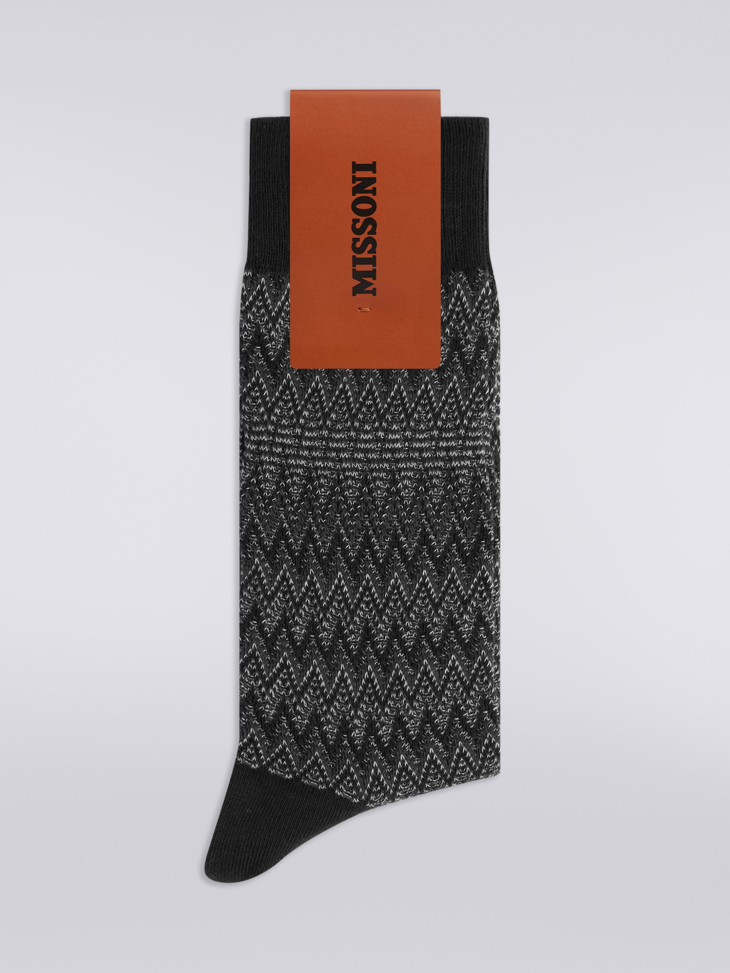 Cotton blend chevron socks, Multicoloured  - 1