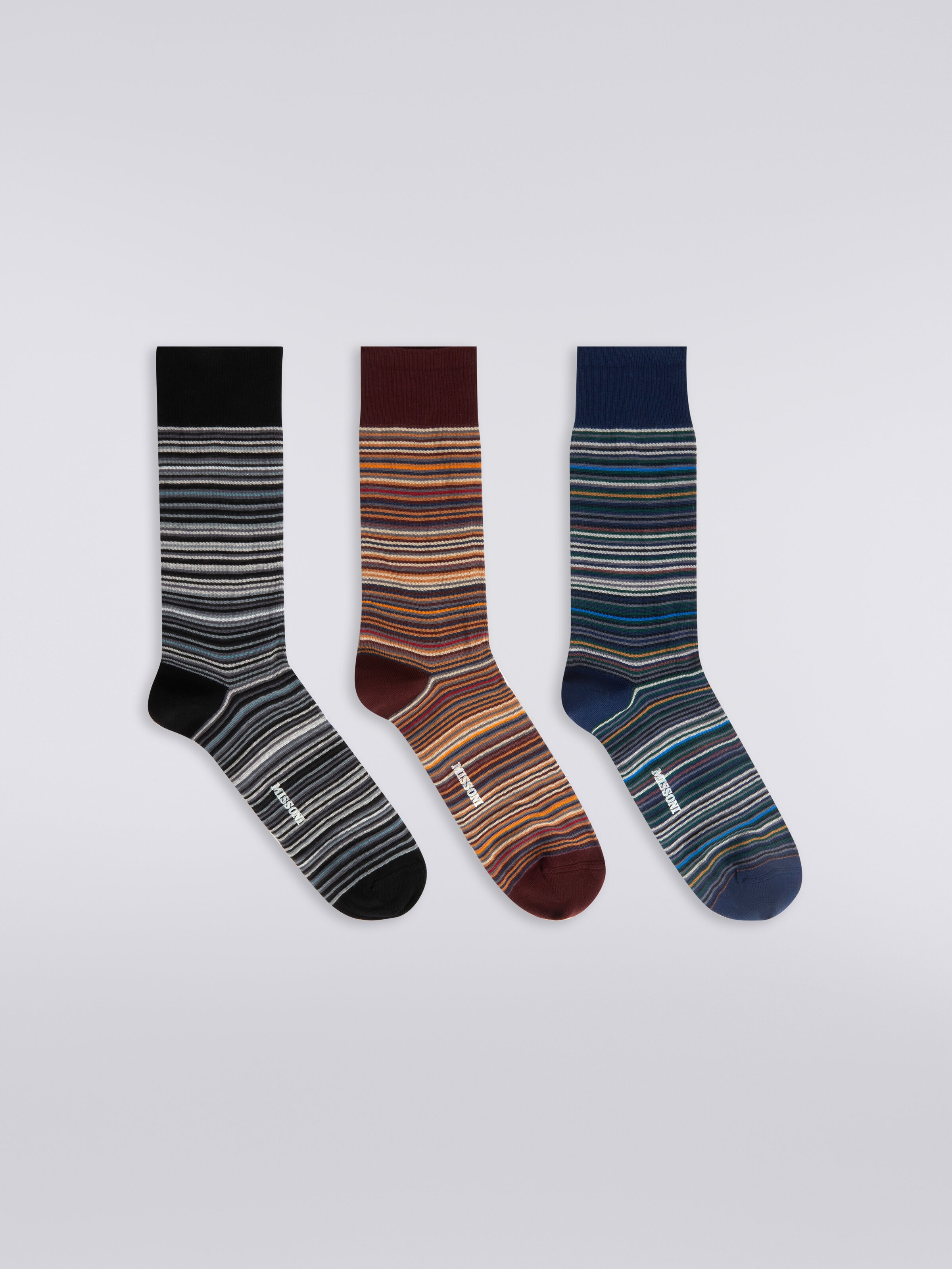 Ensemble de trois paires de chaussettes en coton mélangé   , Multicolore  - 0