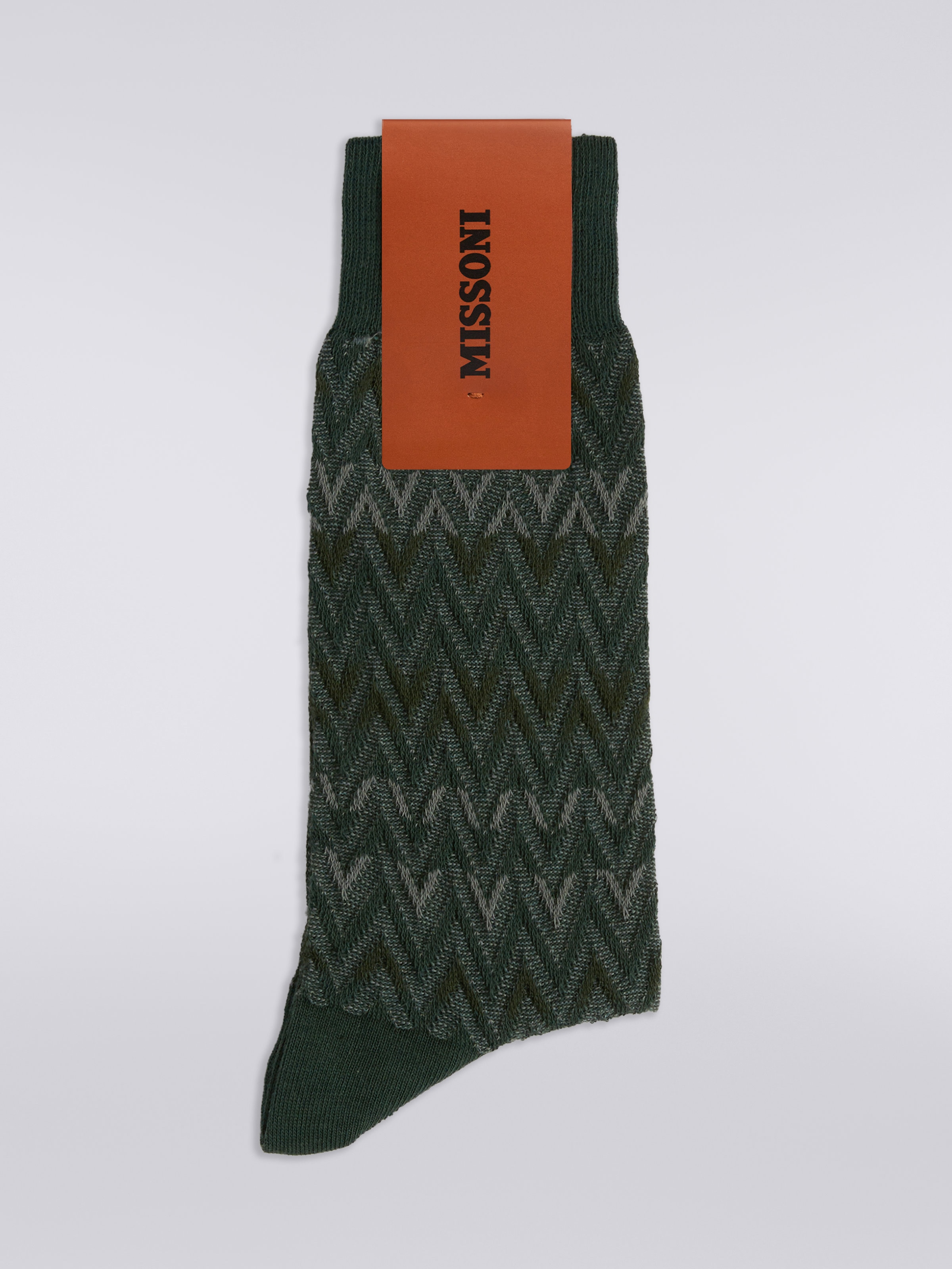 Socken aus Baumwollmischgewebe mit Chevronmuster, Mehrfarbig  - 1