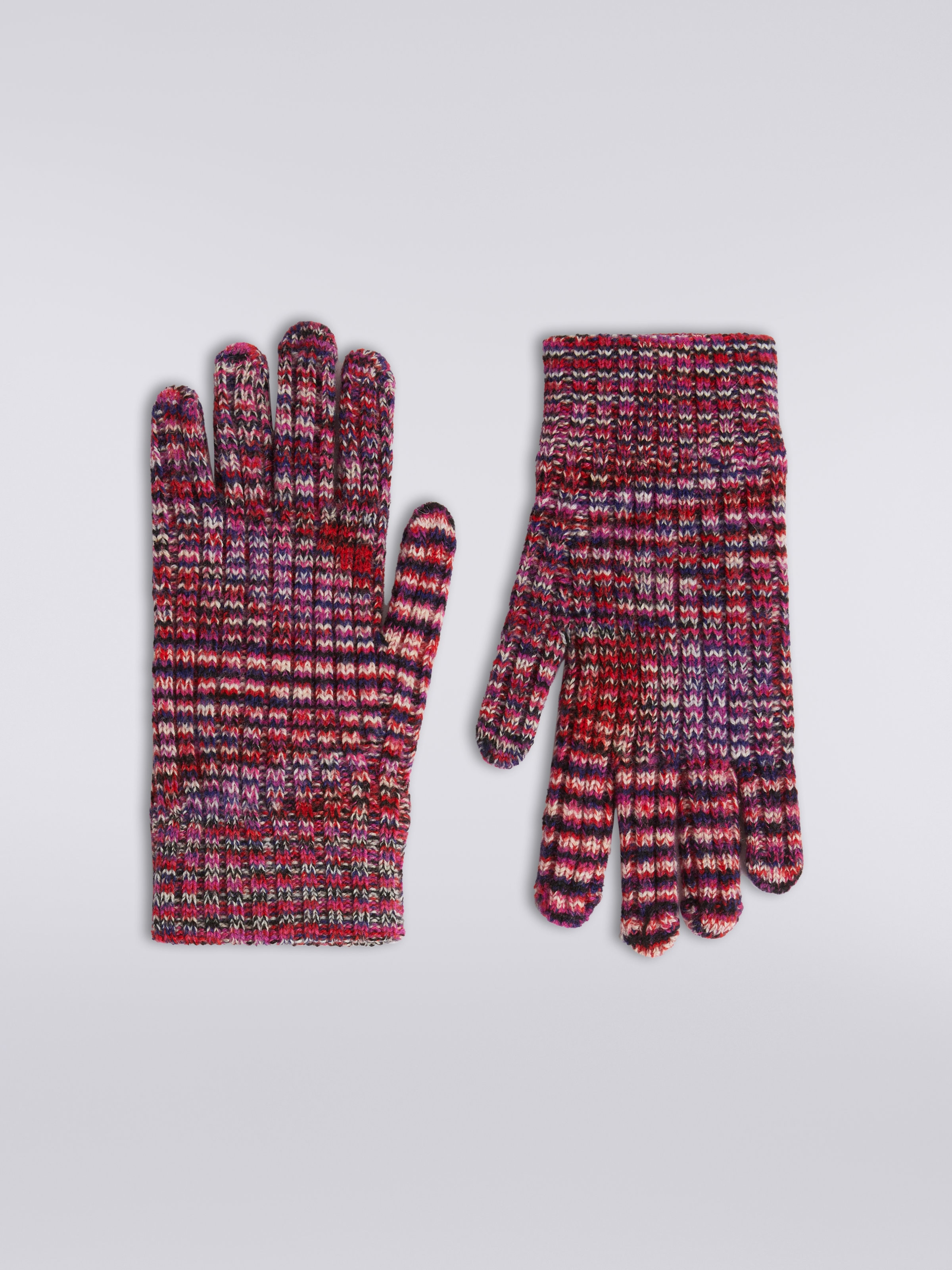 Slub wool knit gloves, Multicoloured  - 0