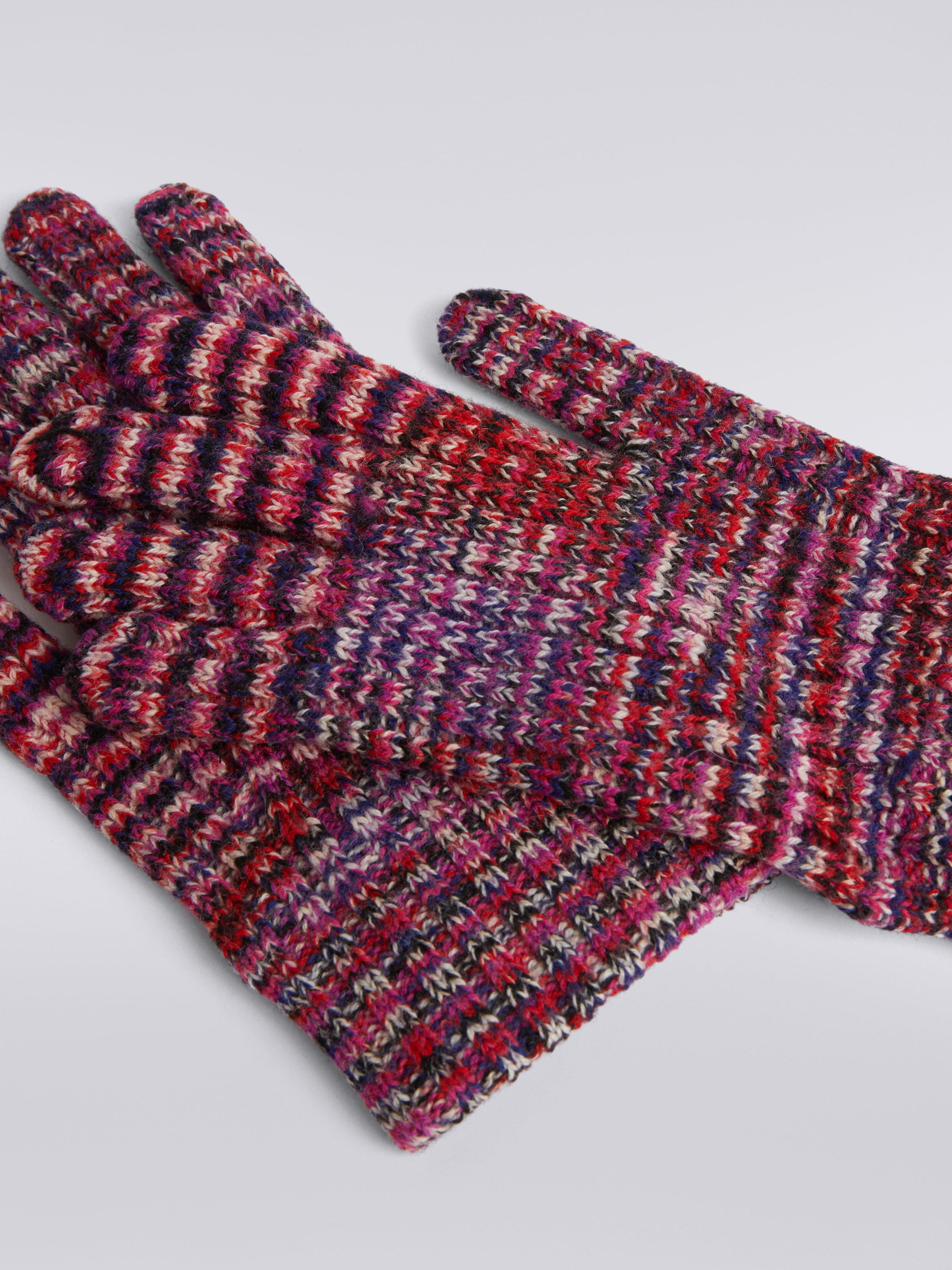 Guanti in maglia di lana fiammata, Multicolore  - 1
