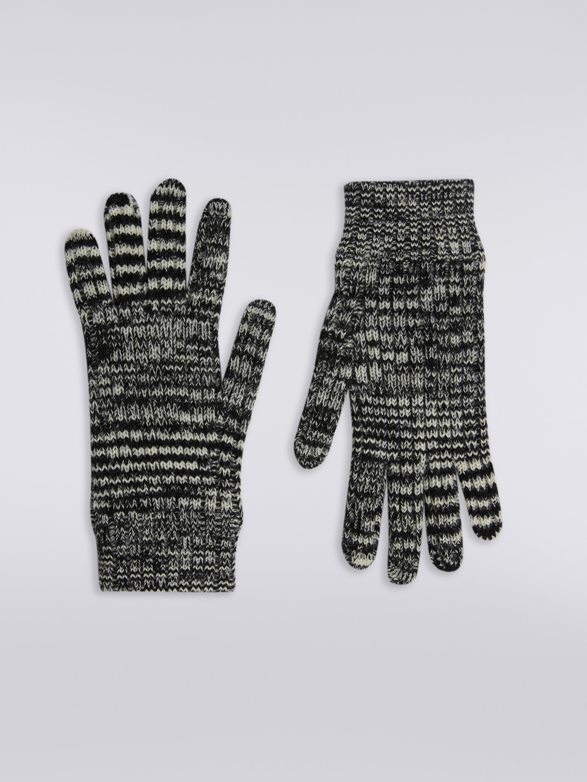 Slub wool knit gloves, Multicoloured  - 0