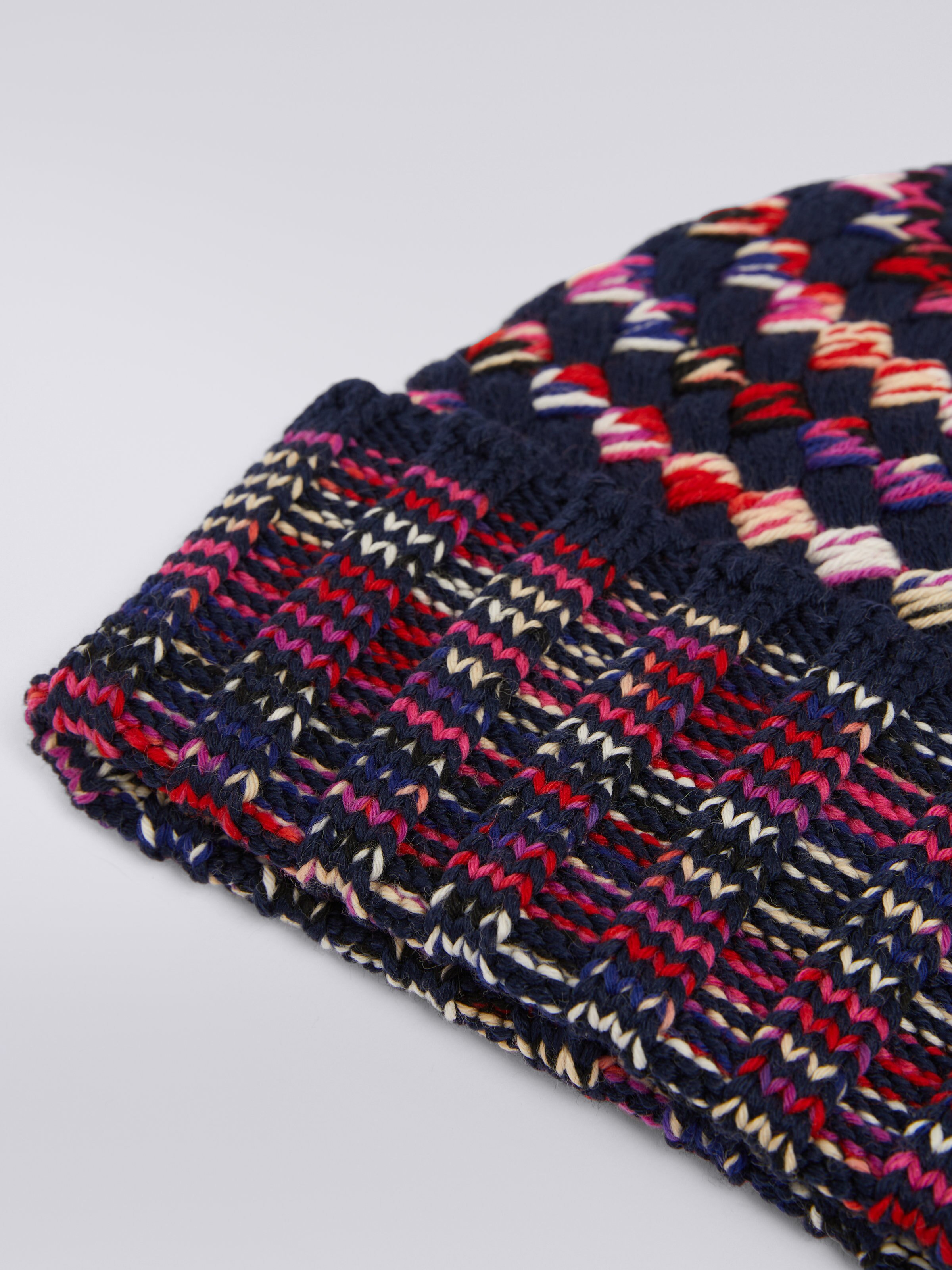 Cappello in maglia di lana multilavorata, Multicolore  - 1
