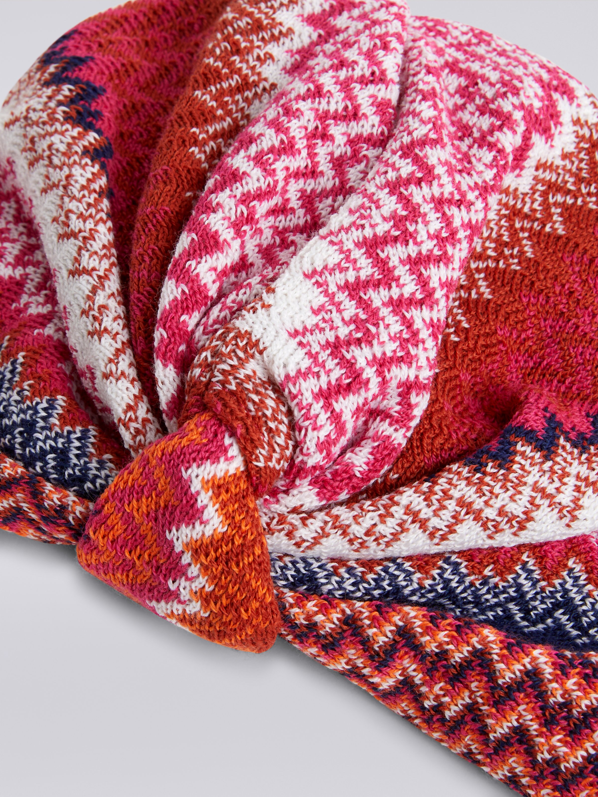 Wool blend turban with zigzag pattern, Multicoloured  - 1