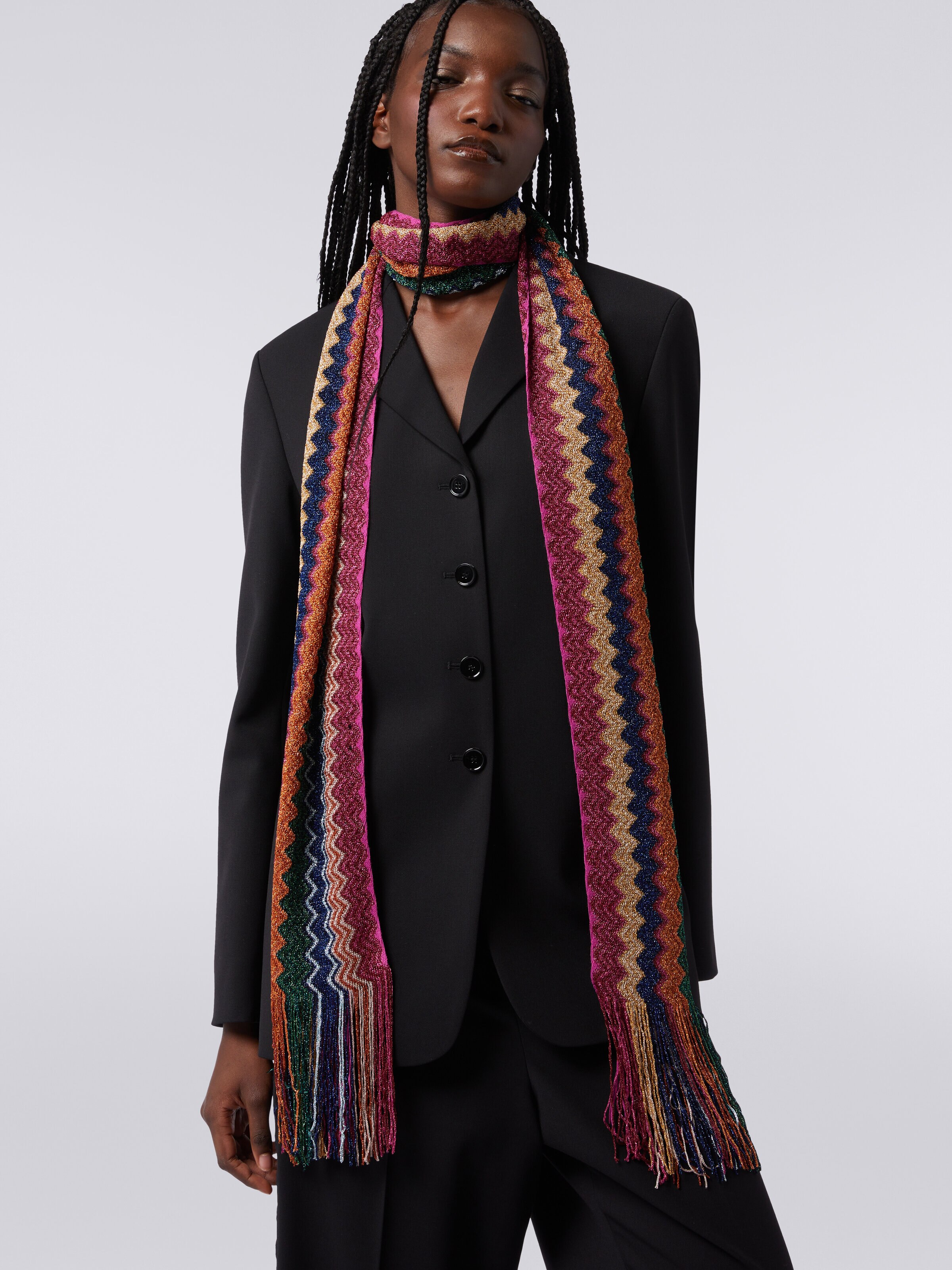 Viscose blend scarf, Multicoloured  - 2