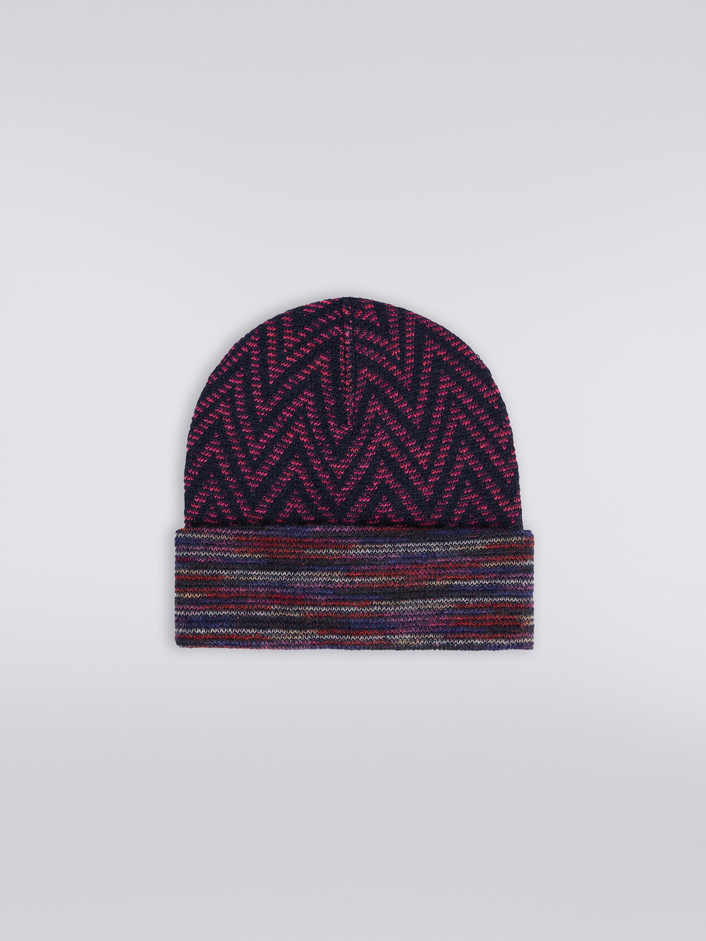 Zigzag wool and alpaca hat, Multicoloured  - 0