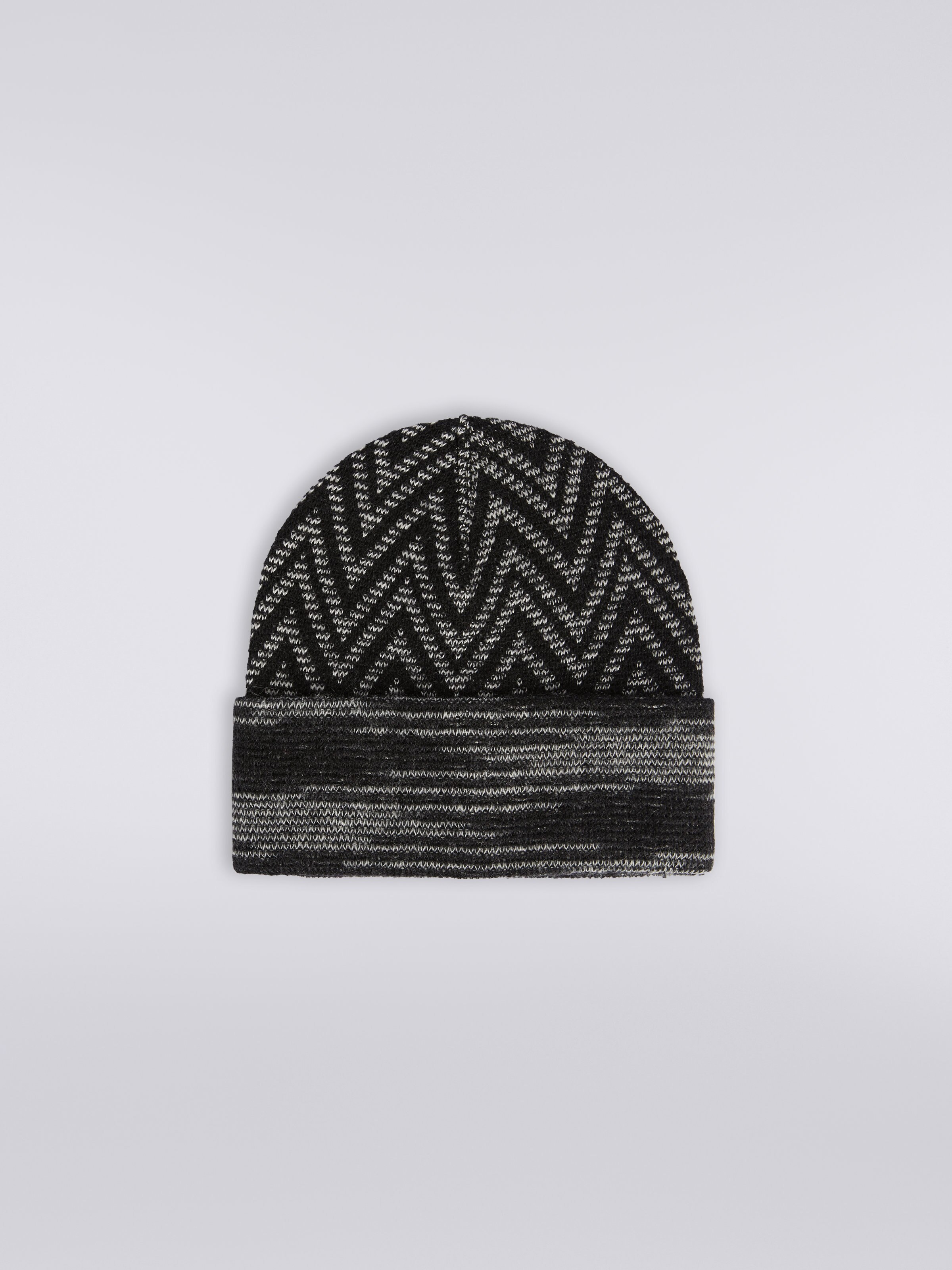 Zigzag wool and alpaca hat, Multicoloured  - 0