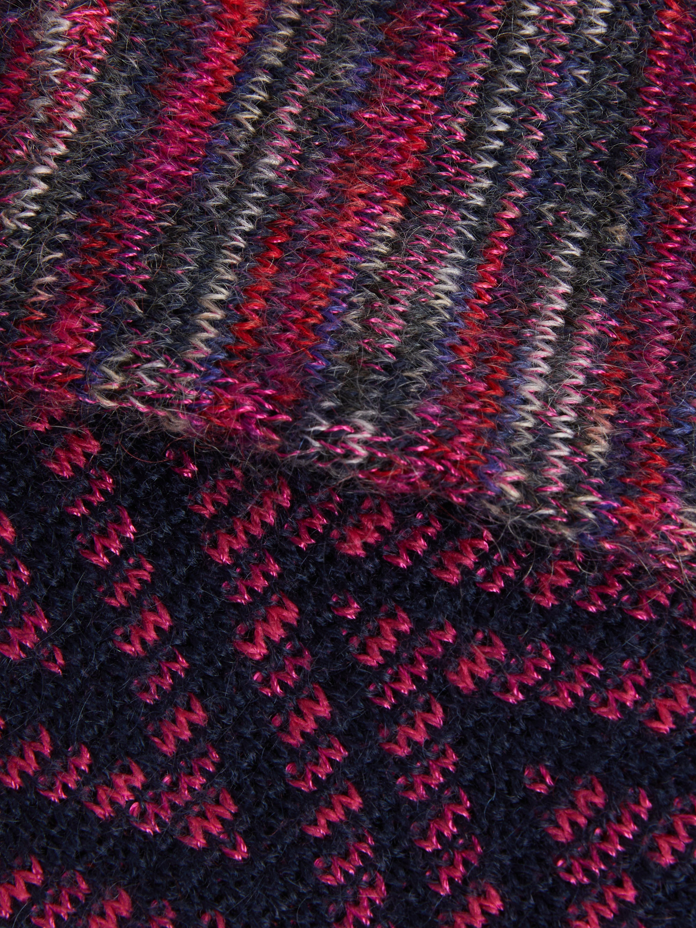 Gants en maille de laine et mohair à finitions multiples, Multicolore  - 2