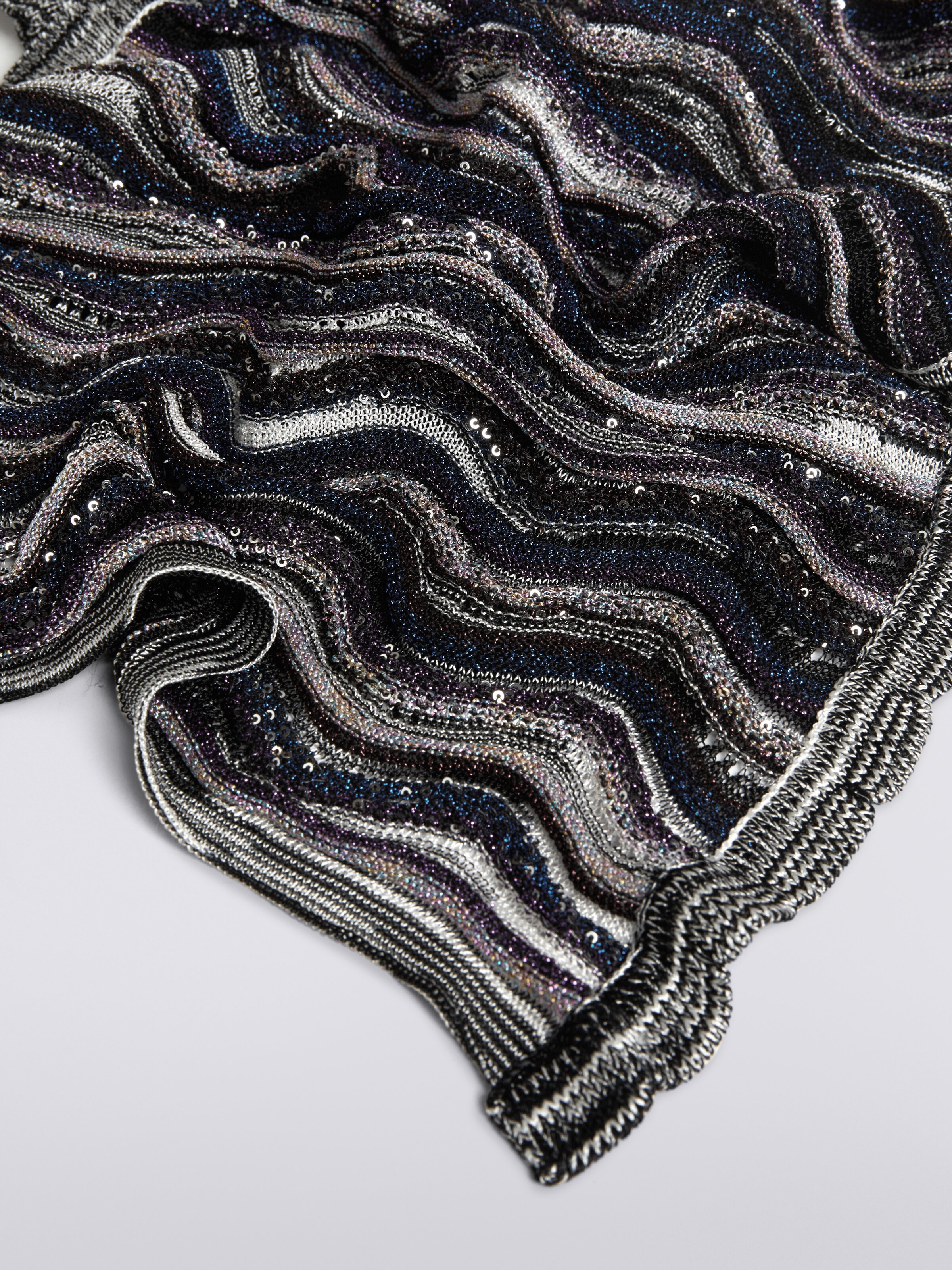 Viscose blend scarf with sequins, Multicoloured  - 1
