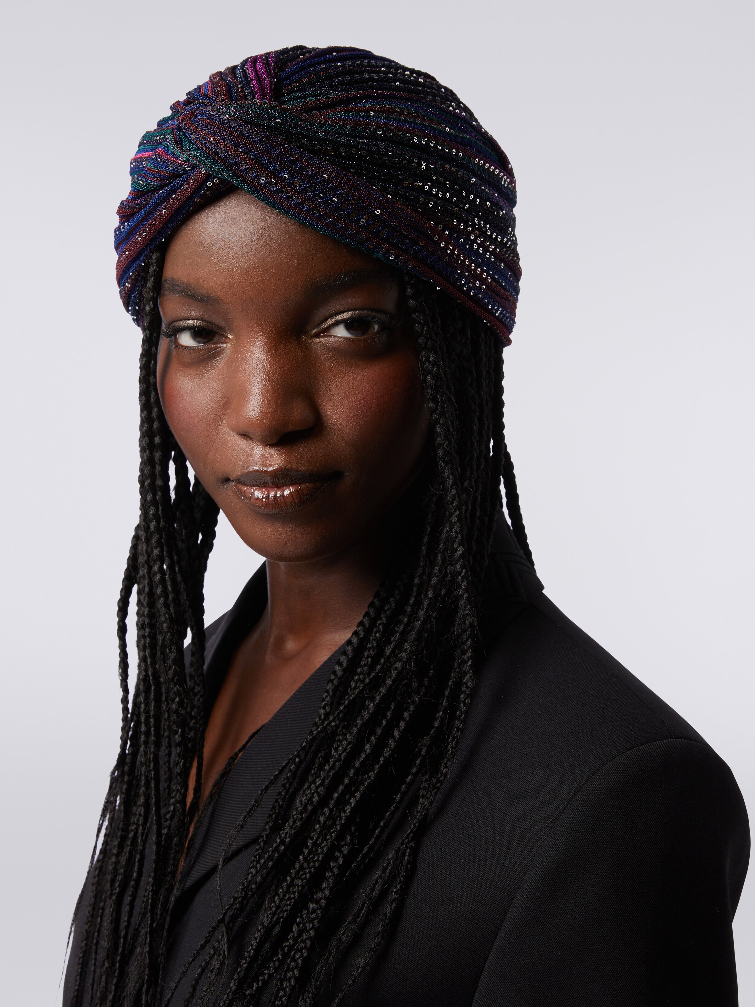 Viscose blend turban, Multicoloured  - 2