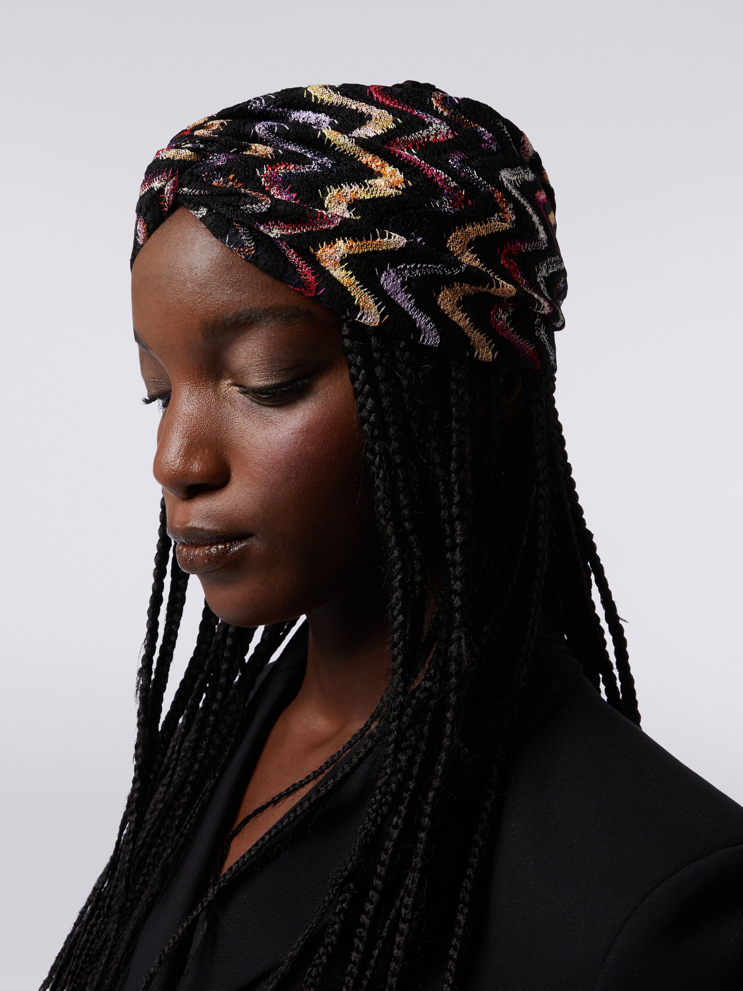 Wool and viscose headband, Multicoloured  - 2