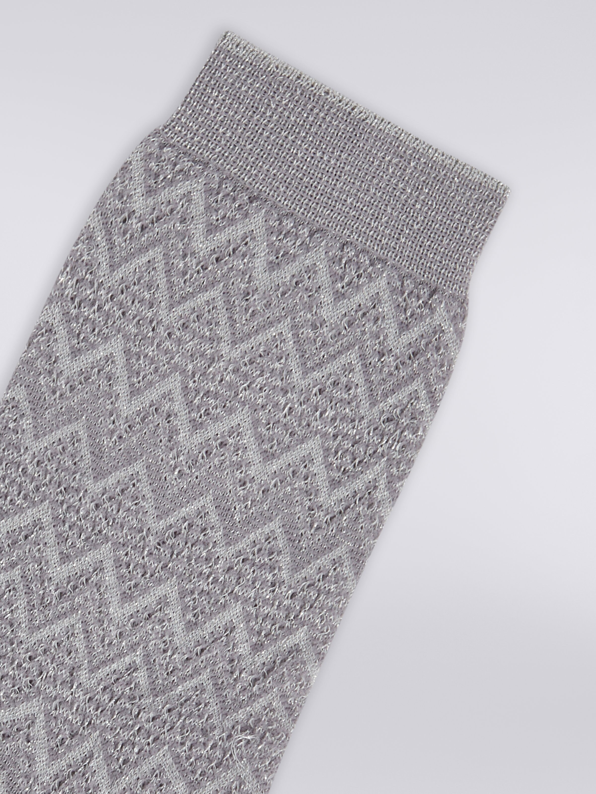 Short zigzag viscose and nylon socks, Multicoloured  - 2