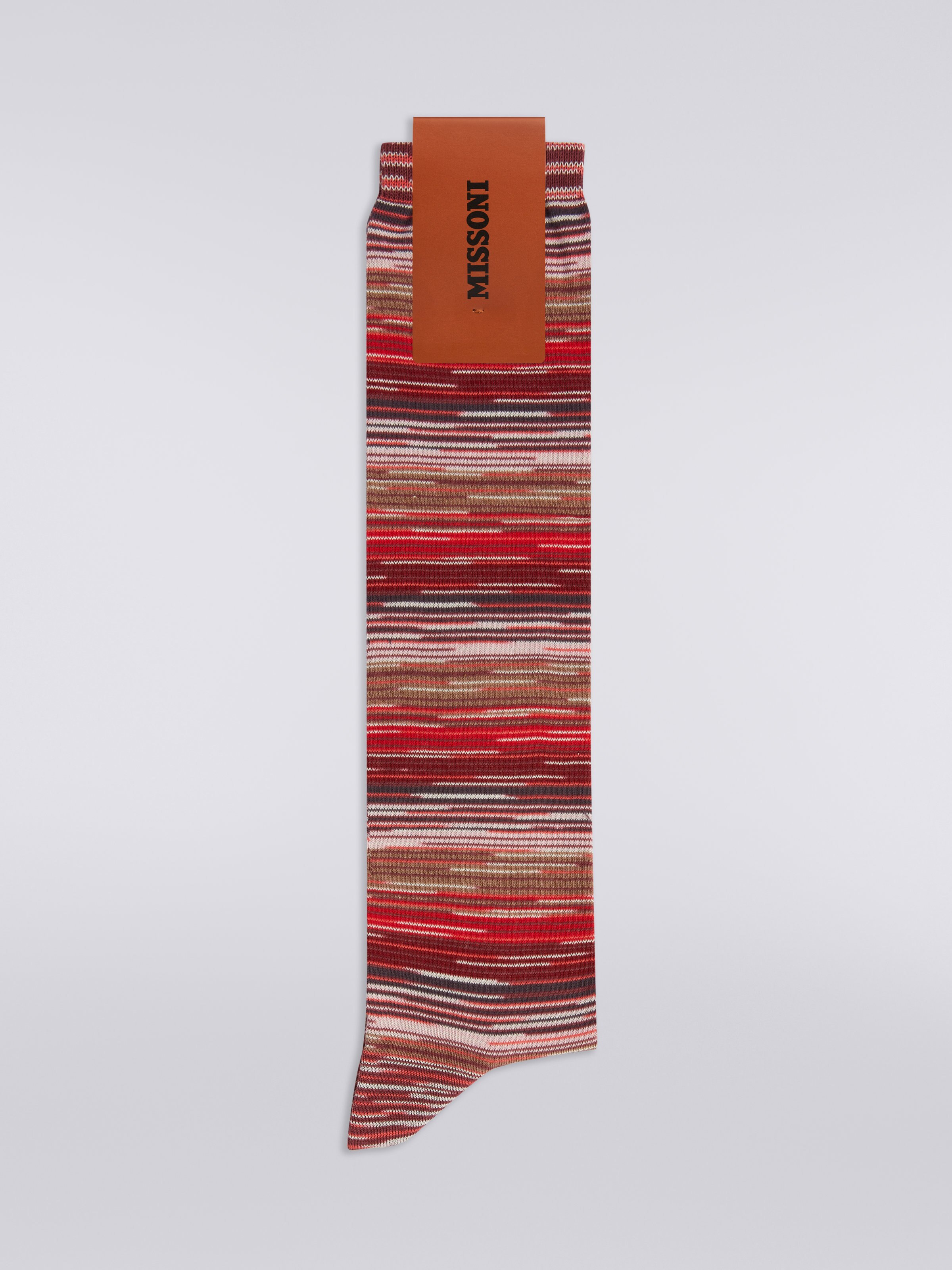 Chaussettes en coton mélangé flammé, Multicolore  - 1