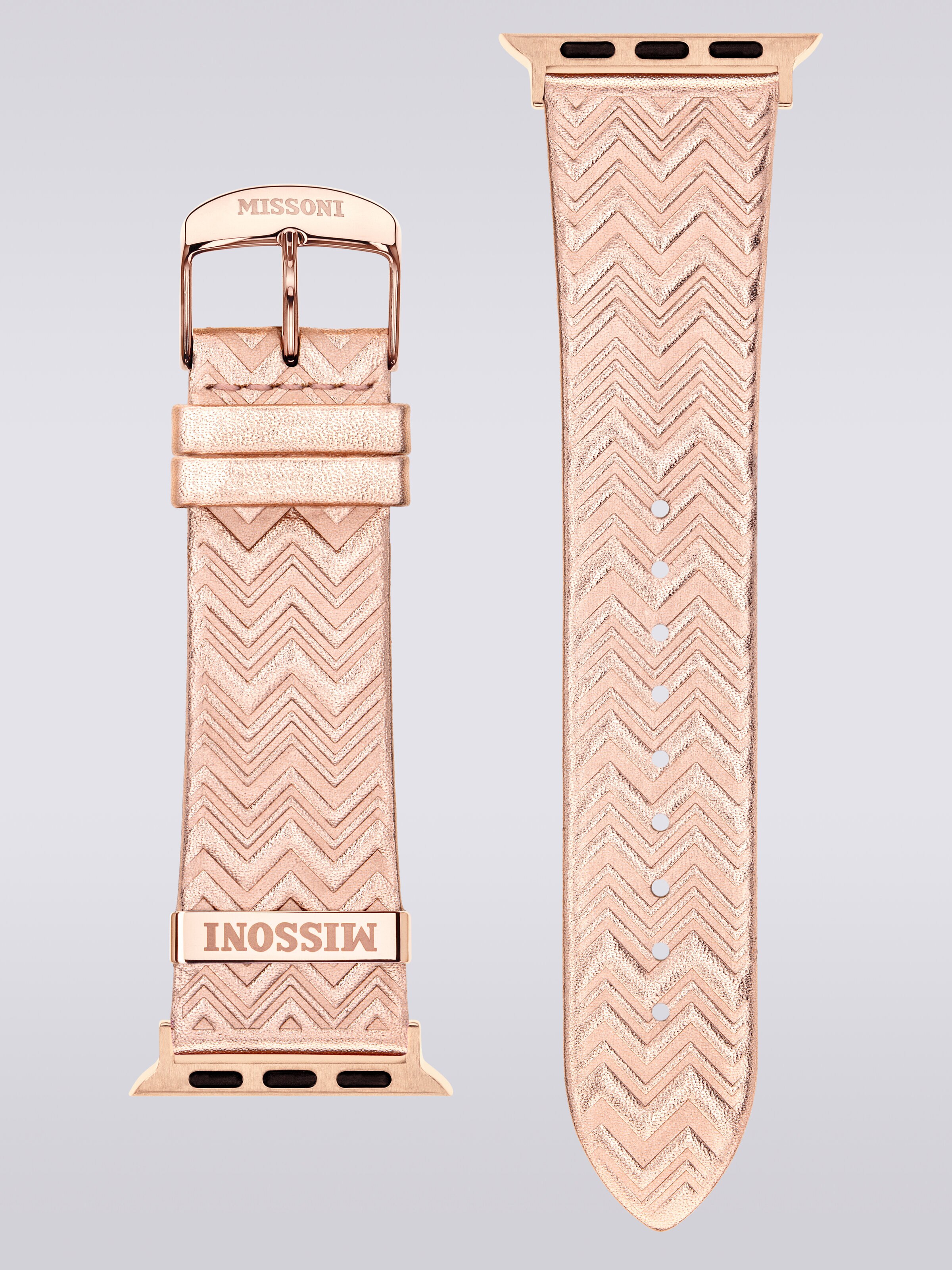 Missoni-Armband aus Leder und Stoff für Apple Watch©, Beige - 0