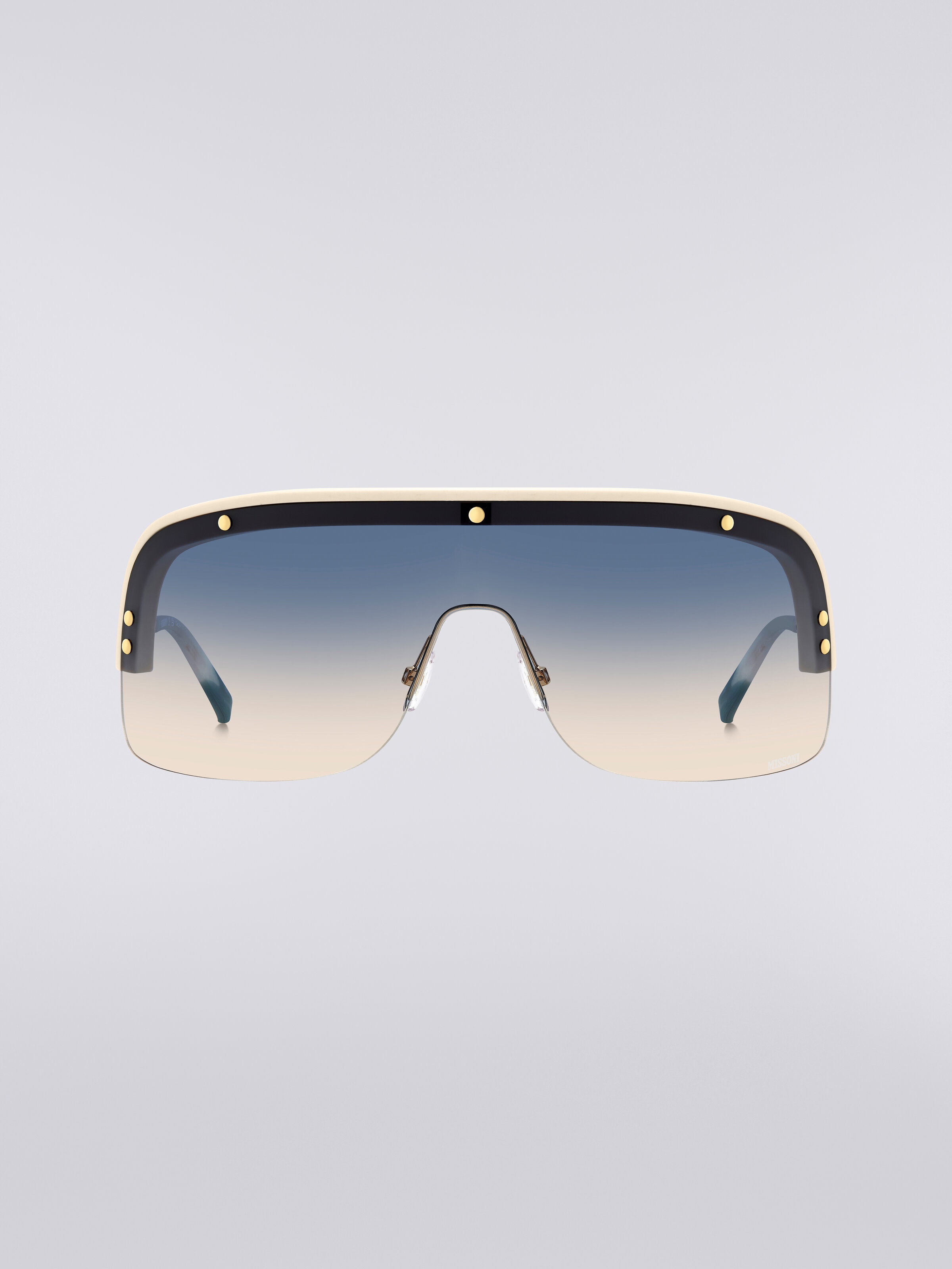 Mask sunglasses with metal temples and acetate tips, Multicoloured  - 0