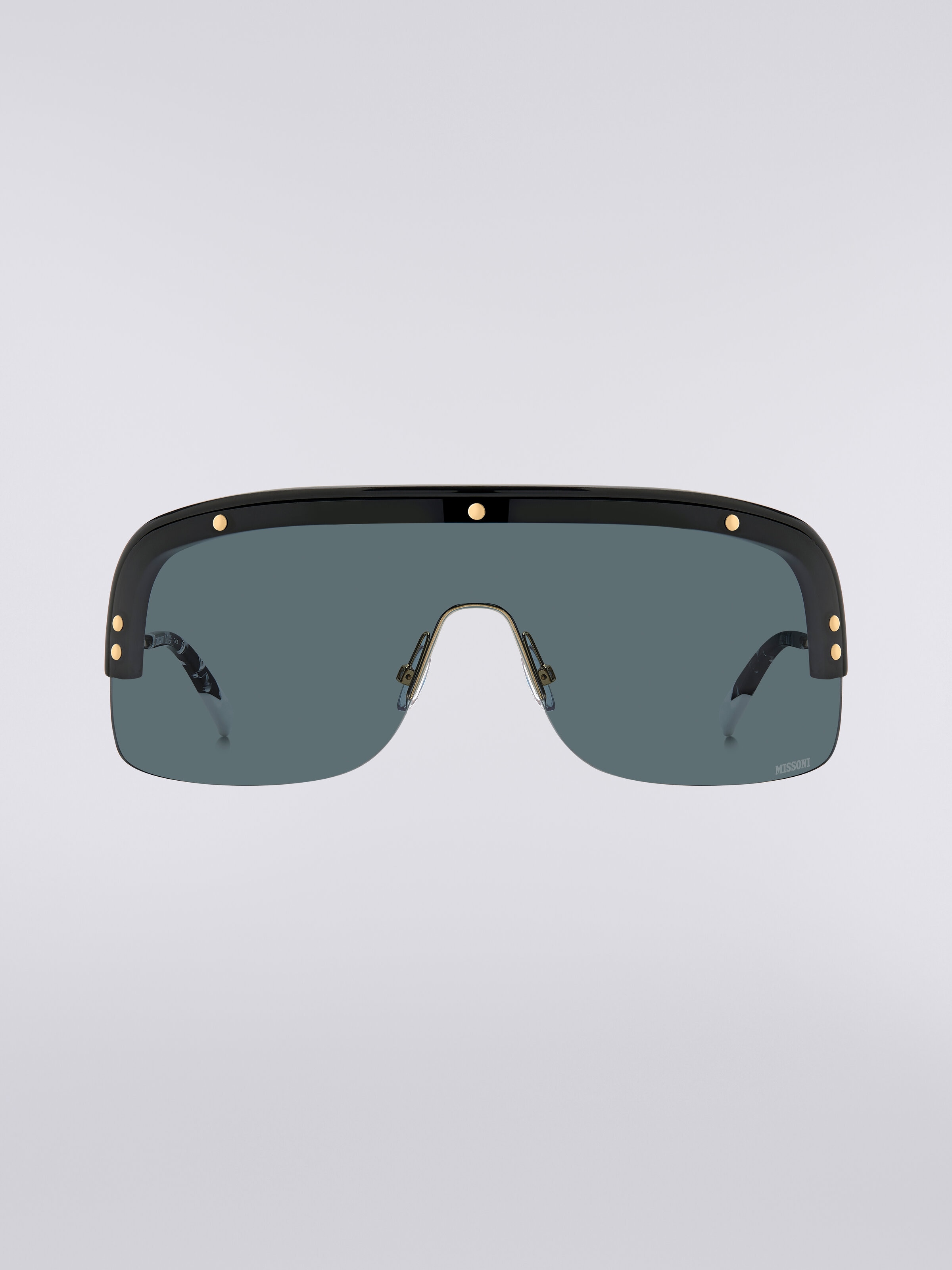 Mask sunglasses with metal temples and acetate tips, Multicoloured  - 0