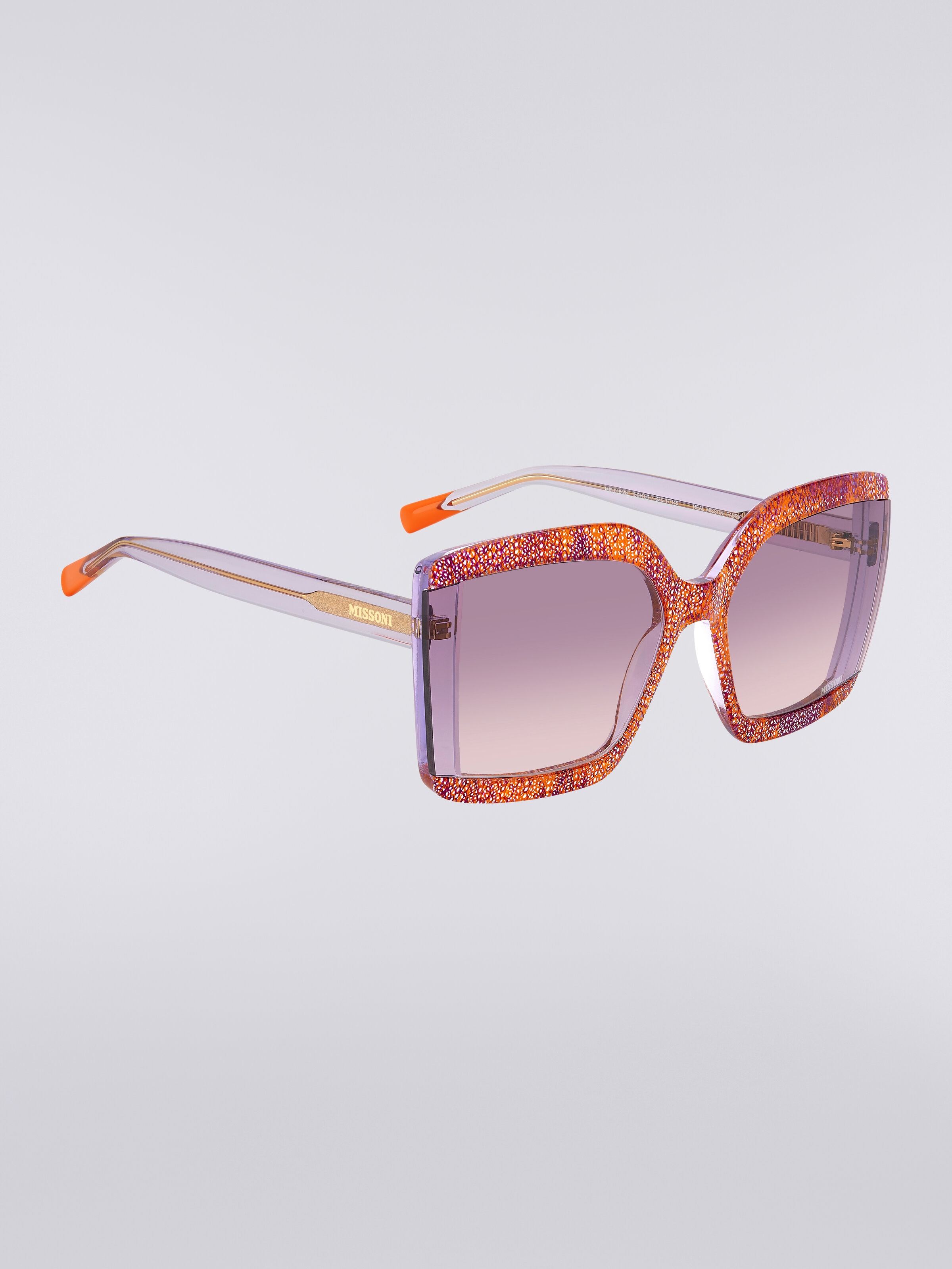 Square sunglasses with fabric inserts, Multicoloured  - 2