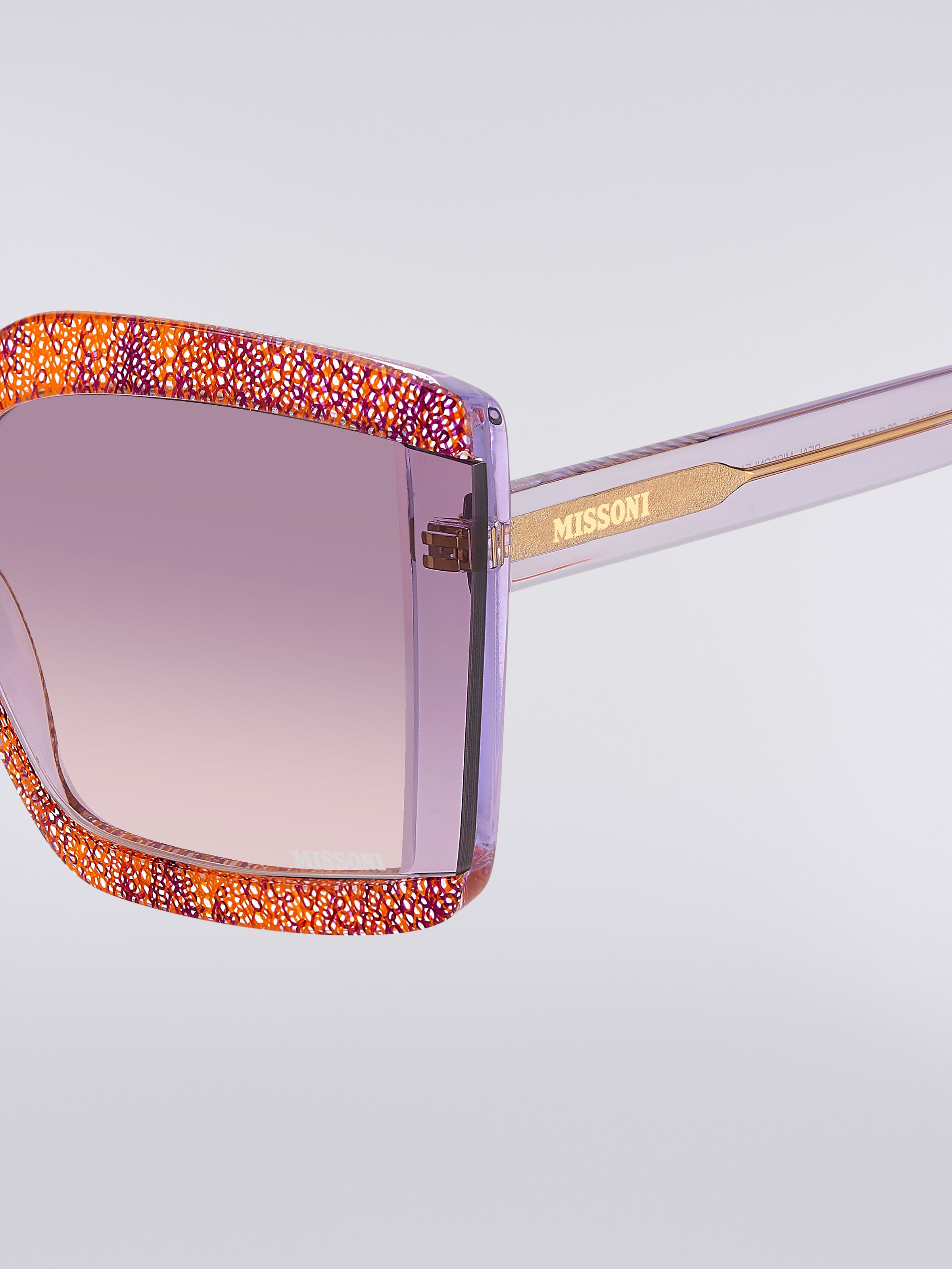Square sunglasses with fabric inserts, Multicoloured  - 3