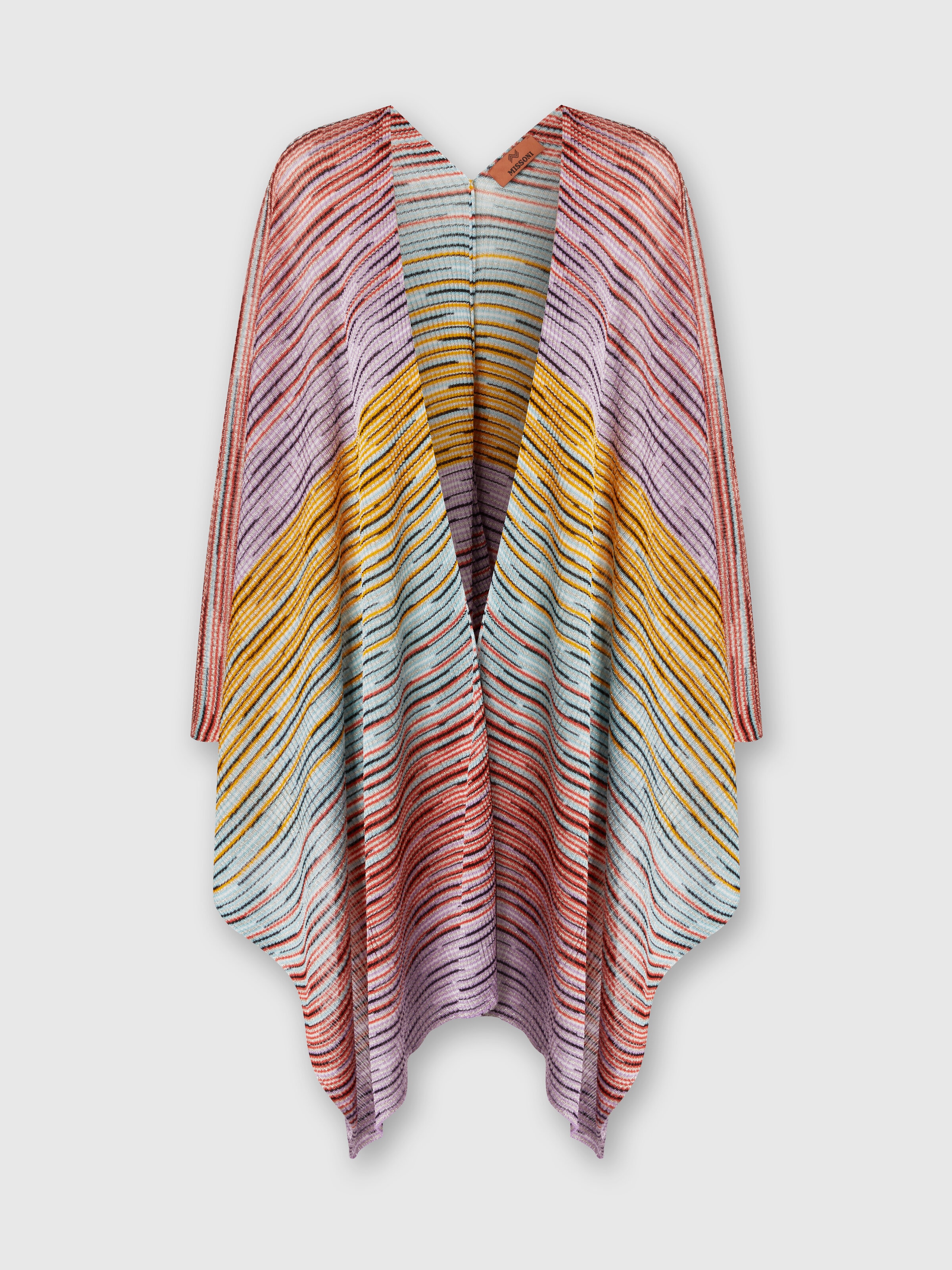 Slub viscose blend knit cape, Multicoloured  - 0