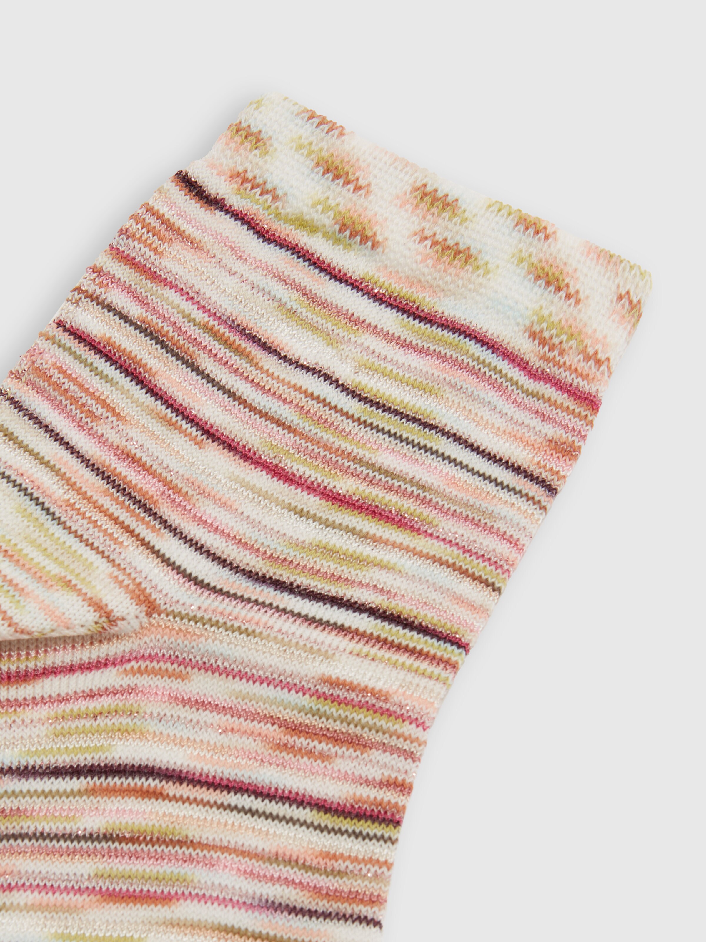 Slub cotton and viscose knit socks, Multicoloured  - 2
