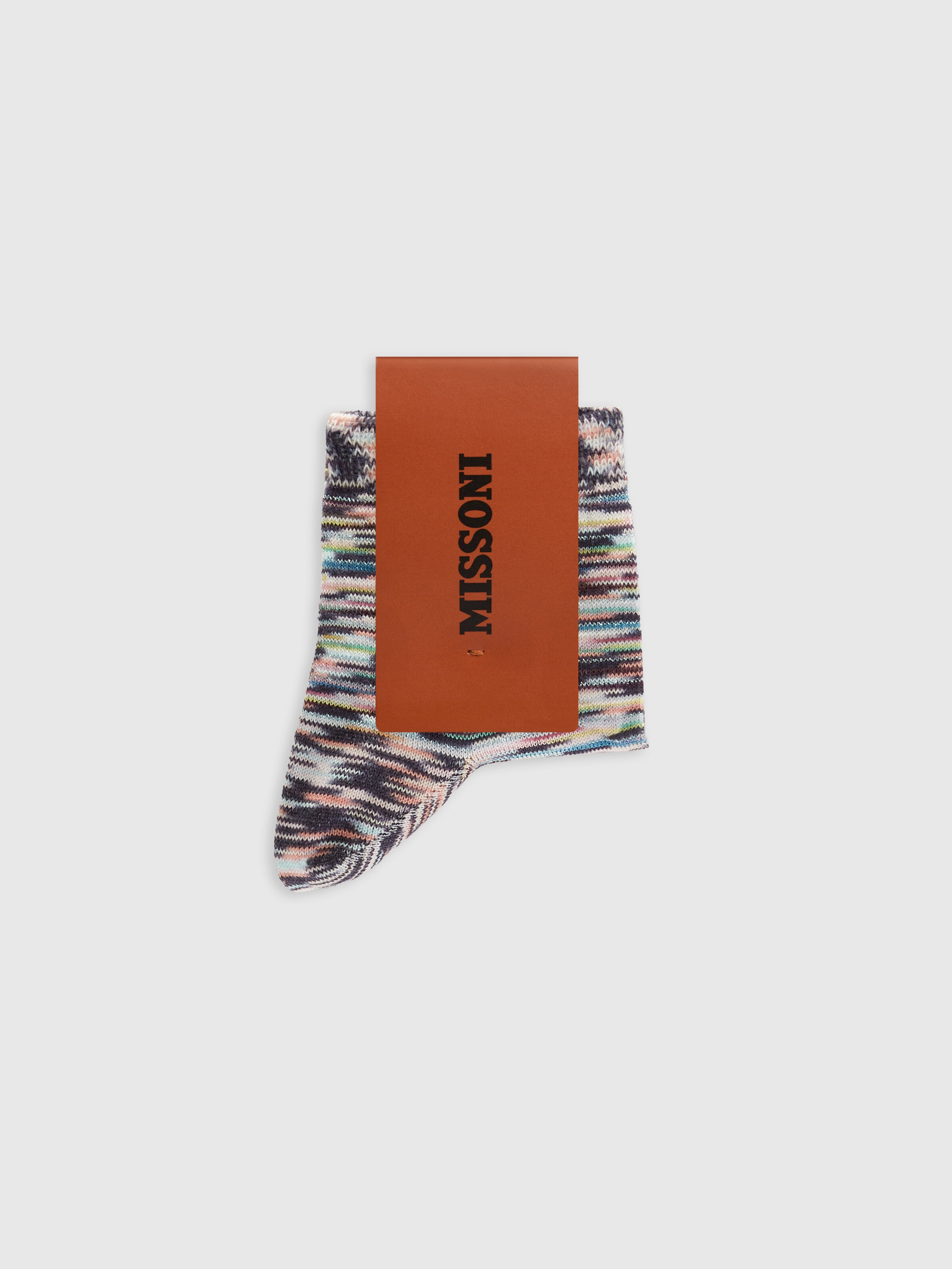 Slub cotton and viscose knit socks, Multicoloured  - 1