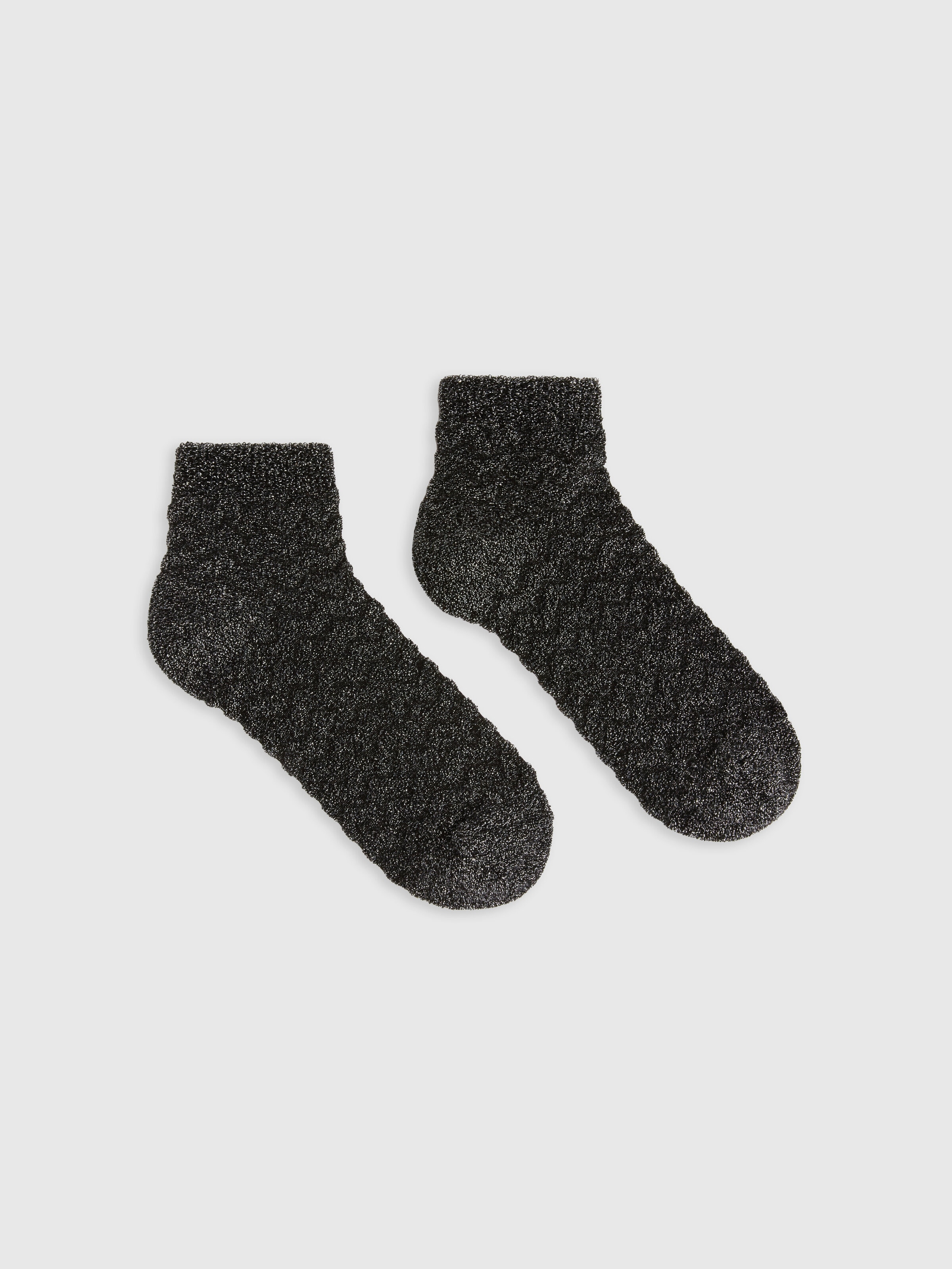 Chaussettes en coton et nylon à zig-zag, Multicolore  - 0