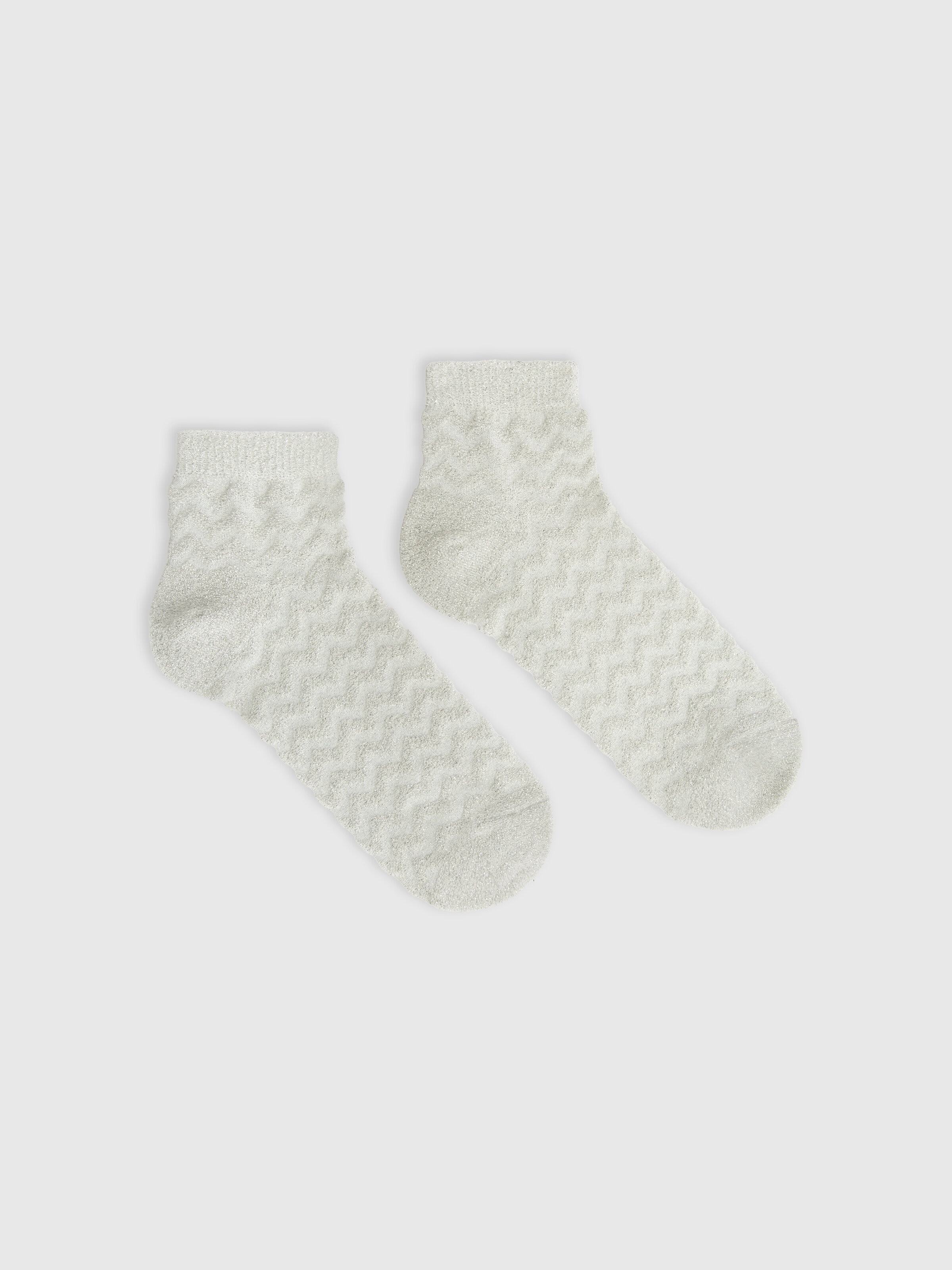 Cotton and nylon socks with zigzag pattern, Multicoloured  - 0