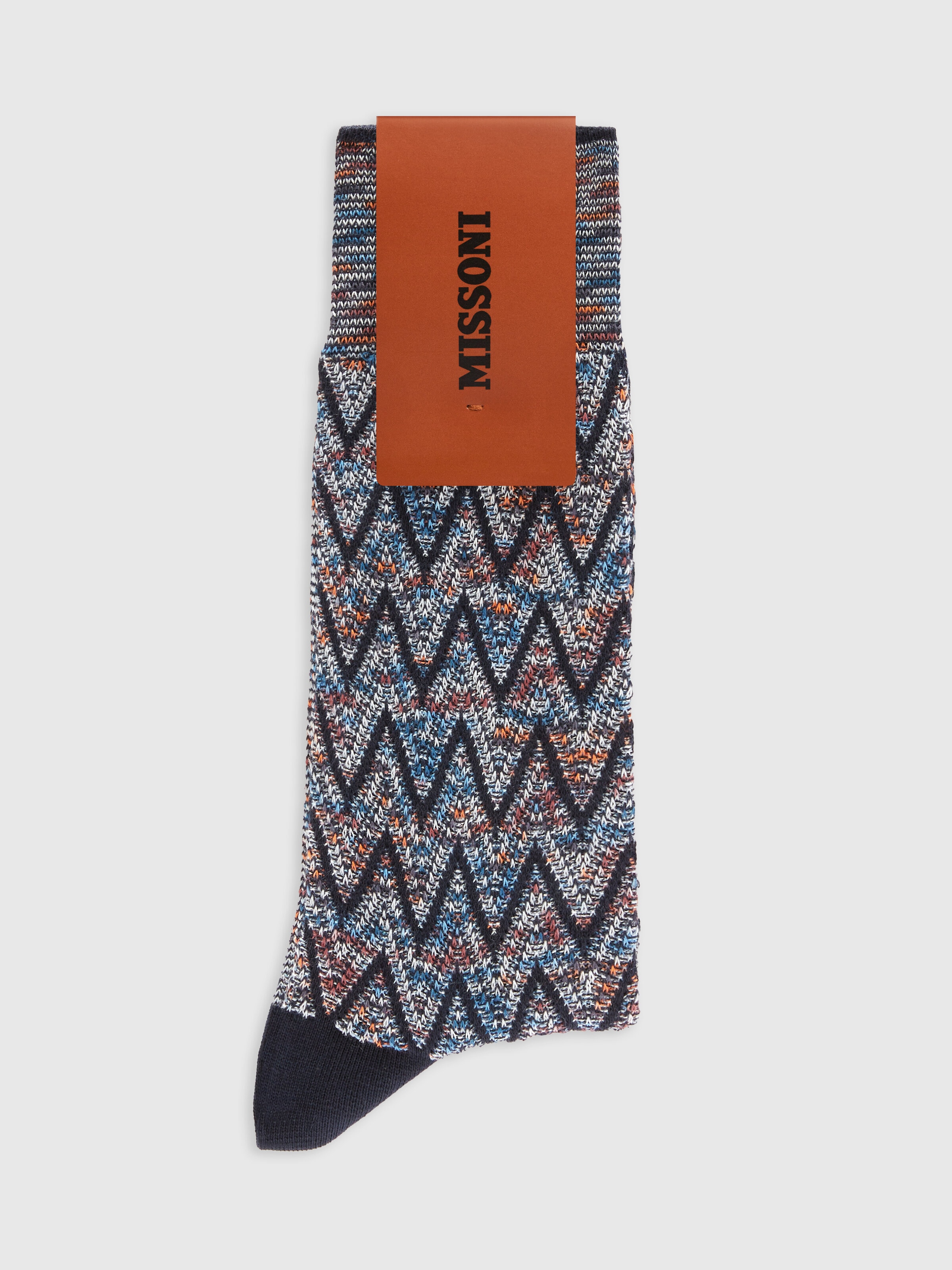 Zigzag cotton blend short socks, Multicoloured  - 1