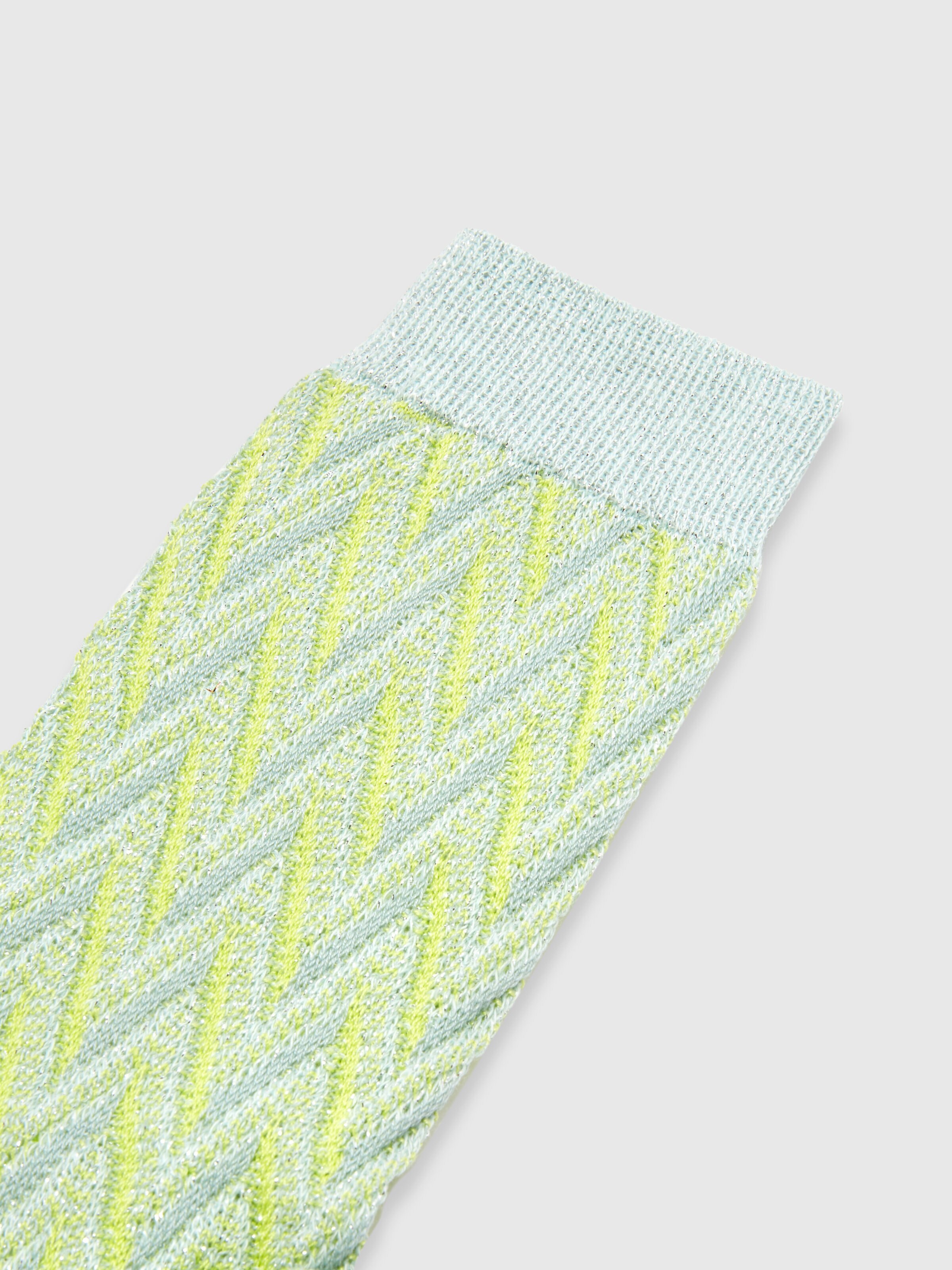 Cotton and nylon chevron socks, Multicoloured  - 2