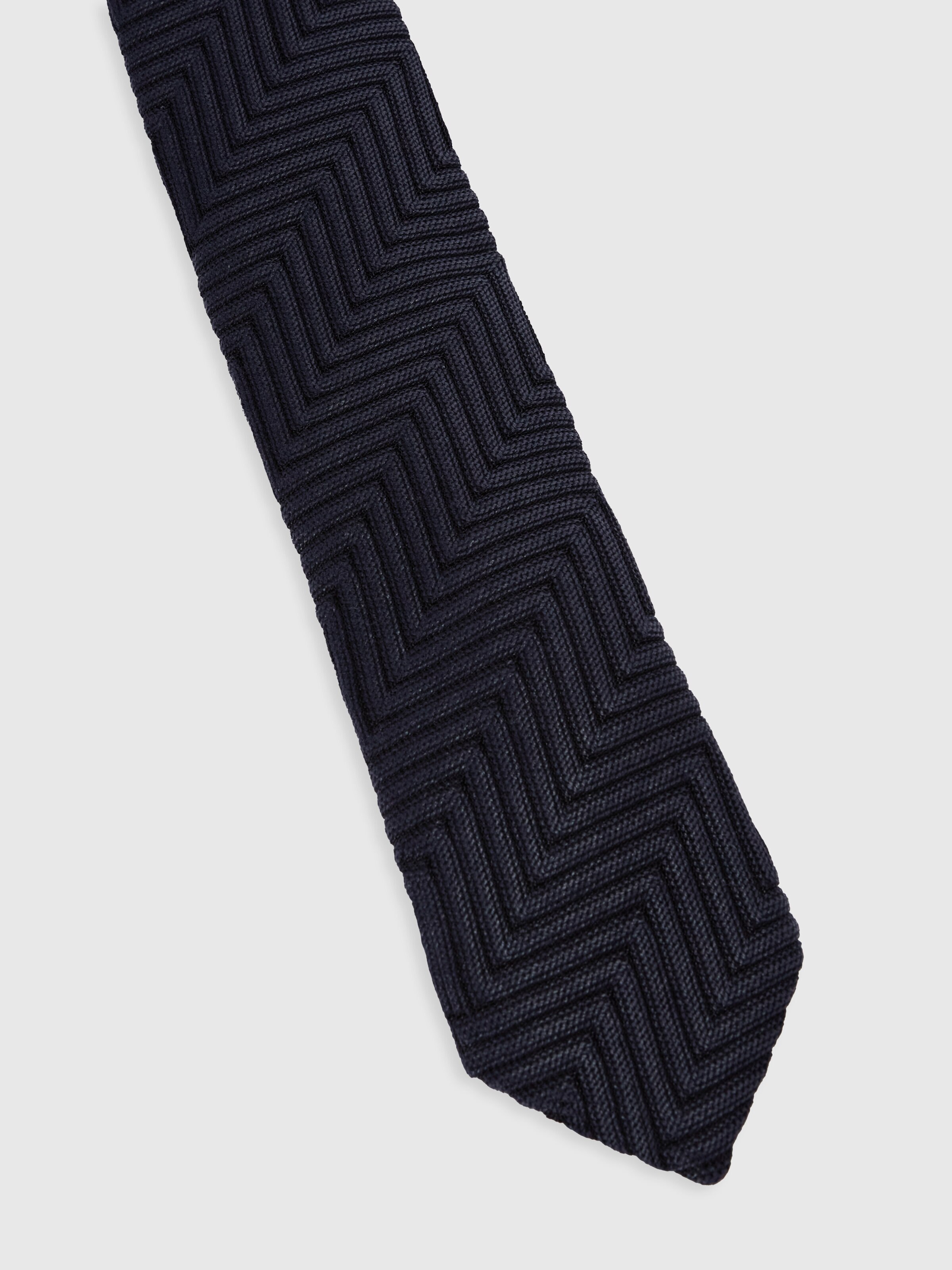 Krawatte aus Baumwolle und Viskose mit Chevronmuster, Mehrfarbig  - 1