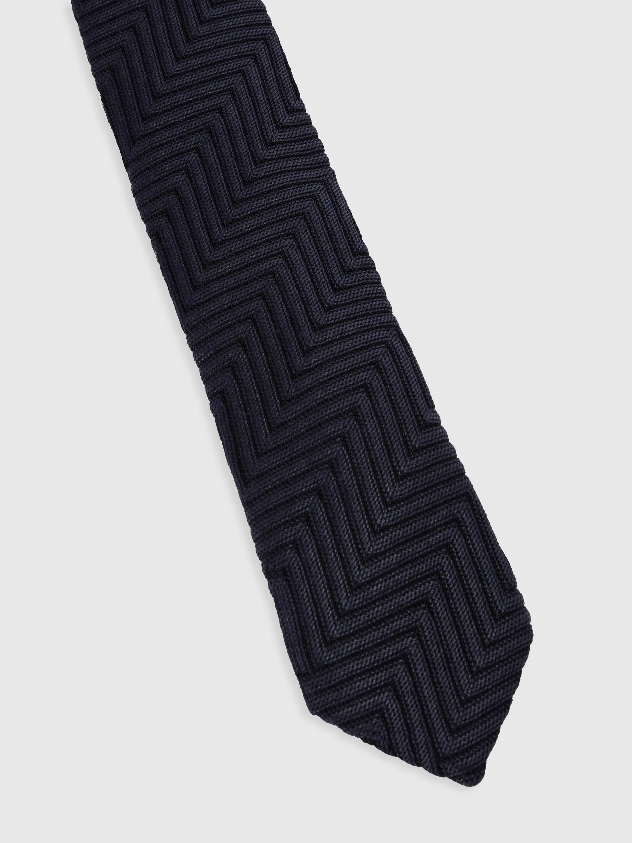 Cotton and viscose chevron tie, Multicoloured  - 1