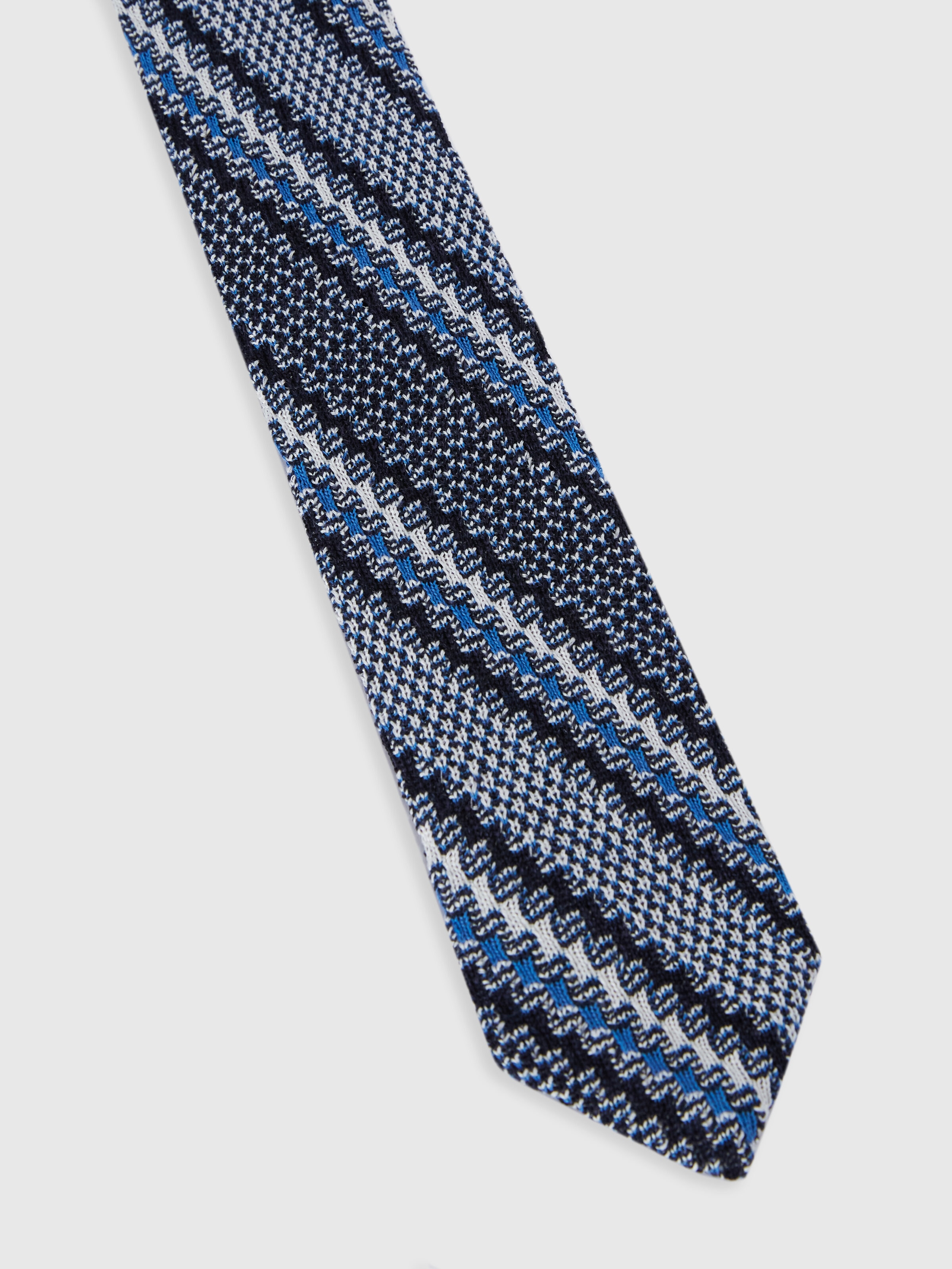 Cravatta in cotone e lino con ricami, Multicolore  - 1