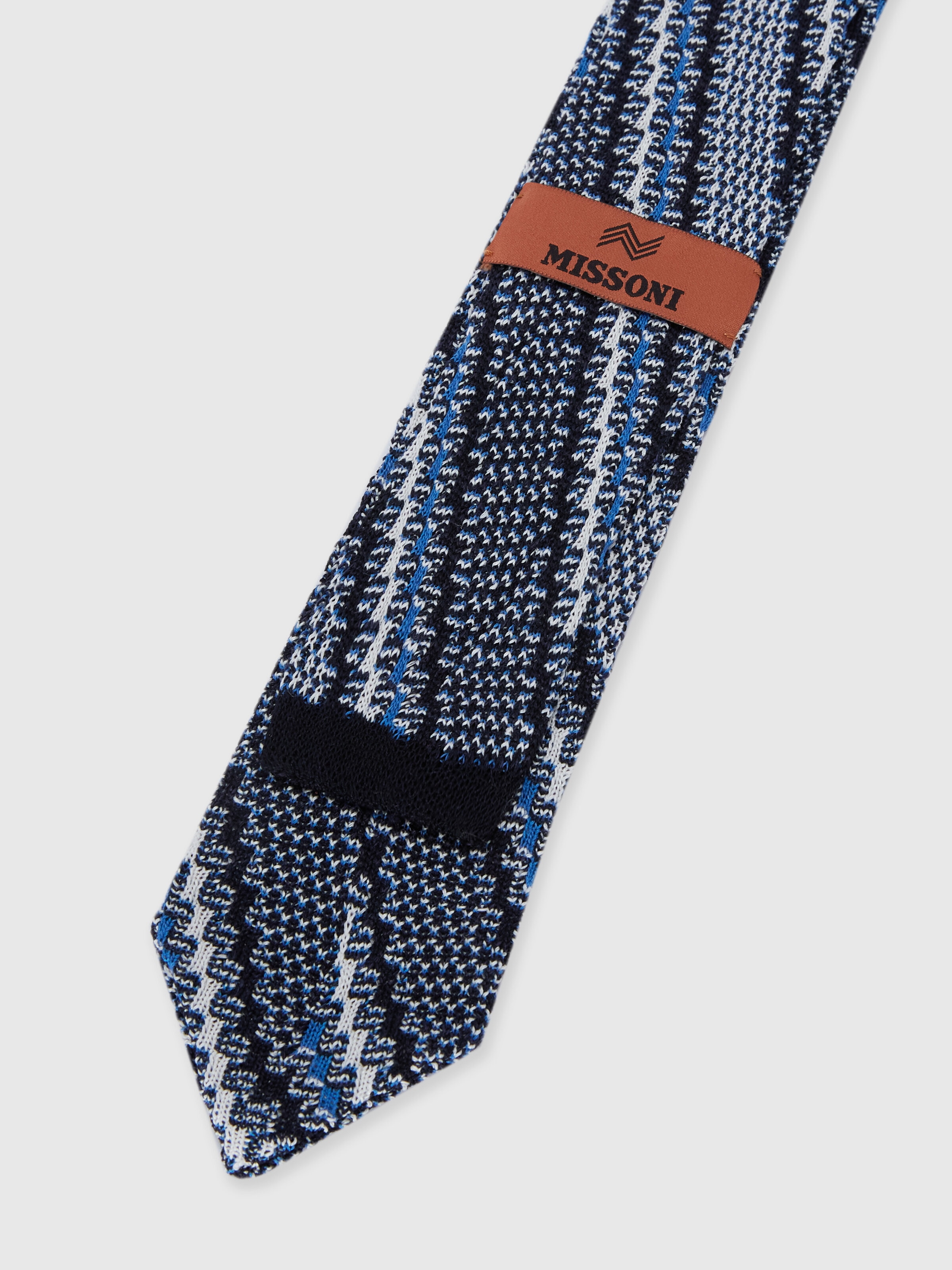 Krawatte aus Baumwolle und Leinen mit Stickereien, Mehrfarbig  - 2
