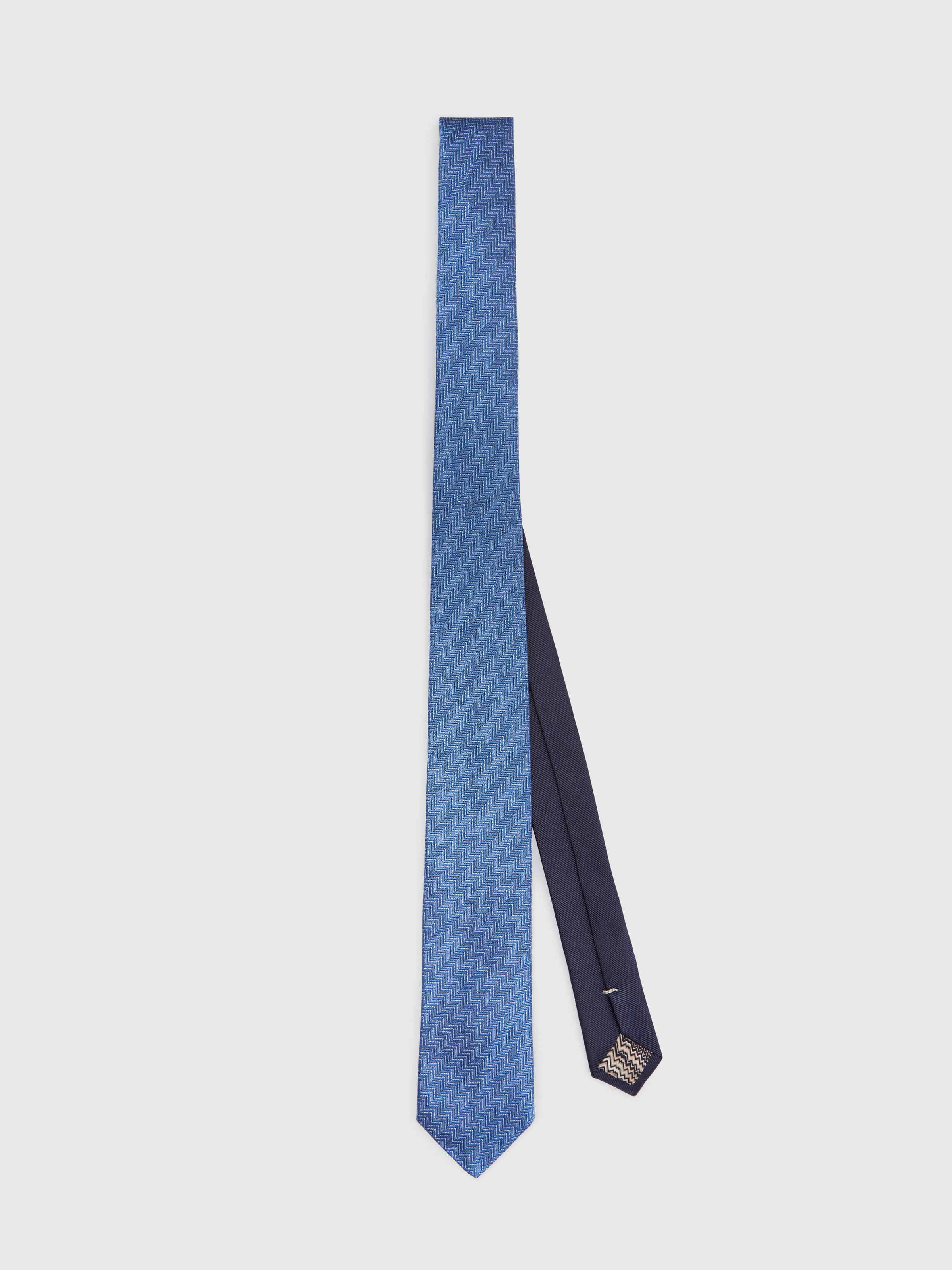 Corbata de seda con estampado de espigas, Multicolor  - 0