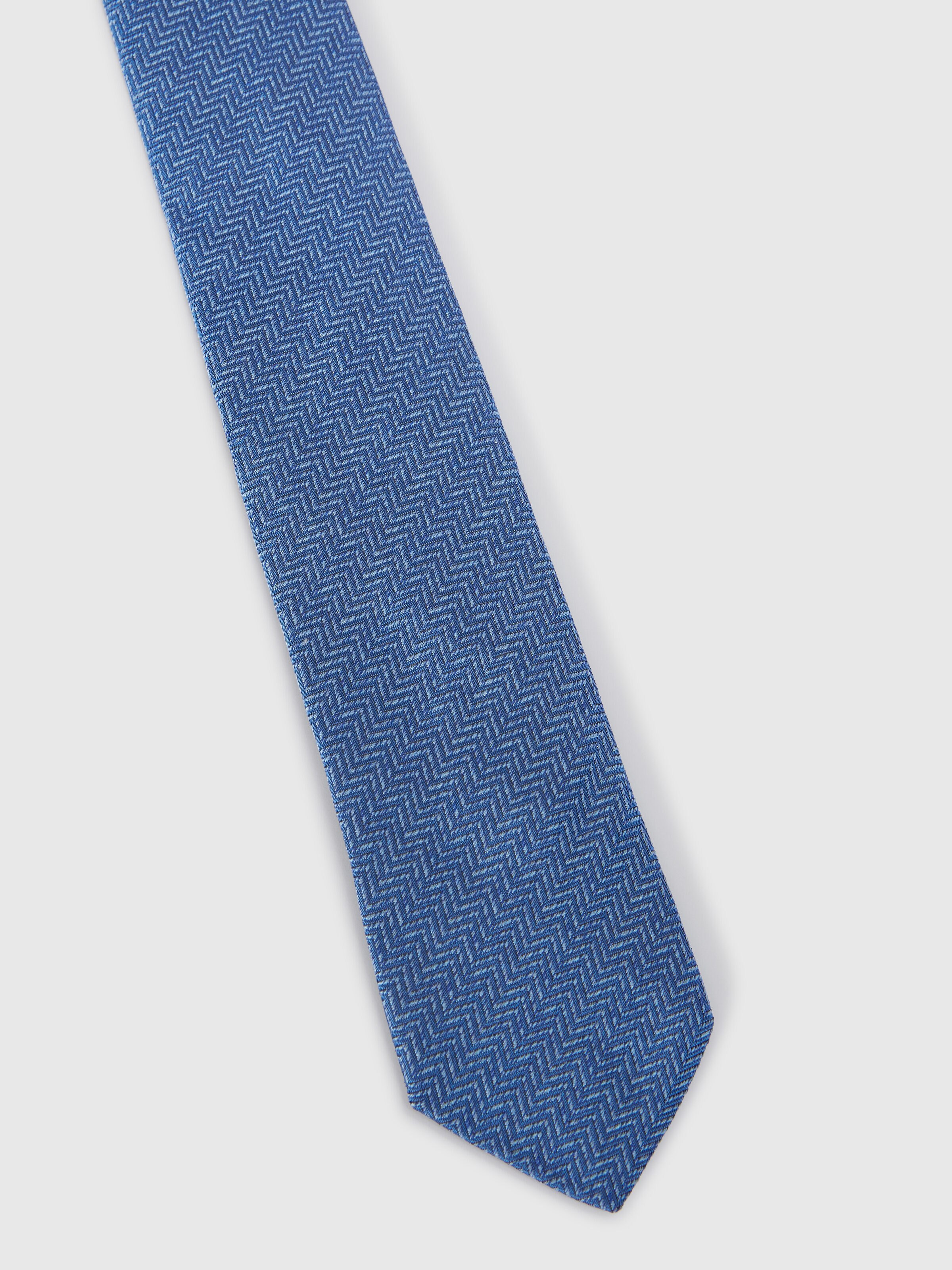 Corbata de seda con estampado de espigas, Multicolor  - 1