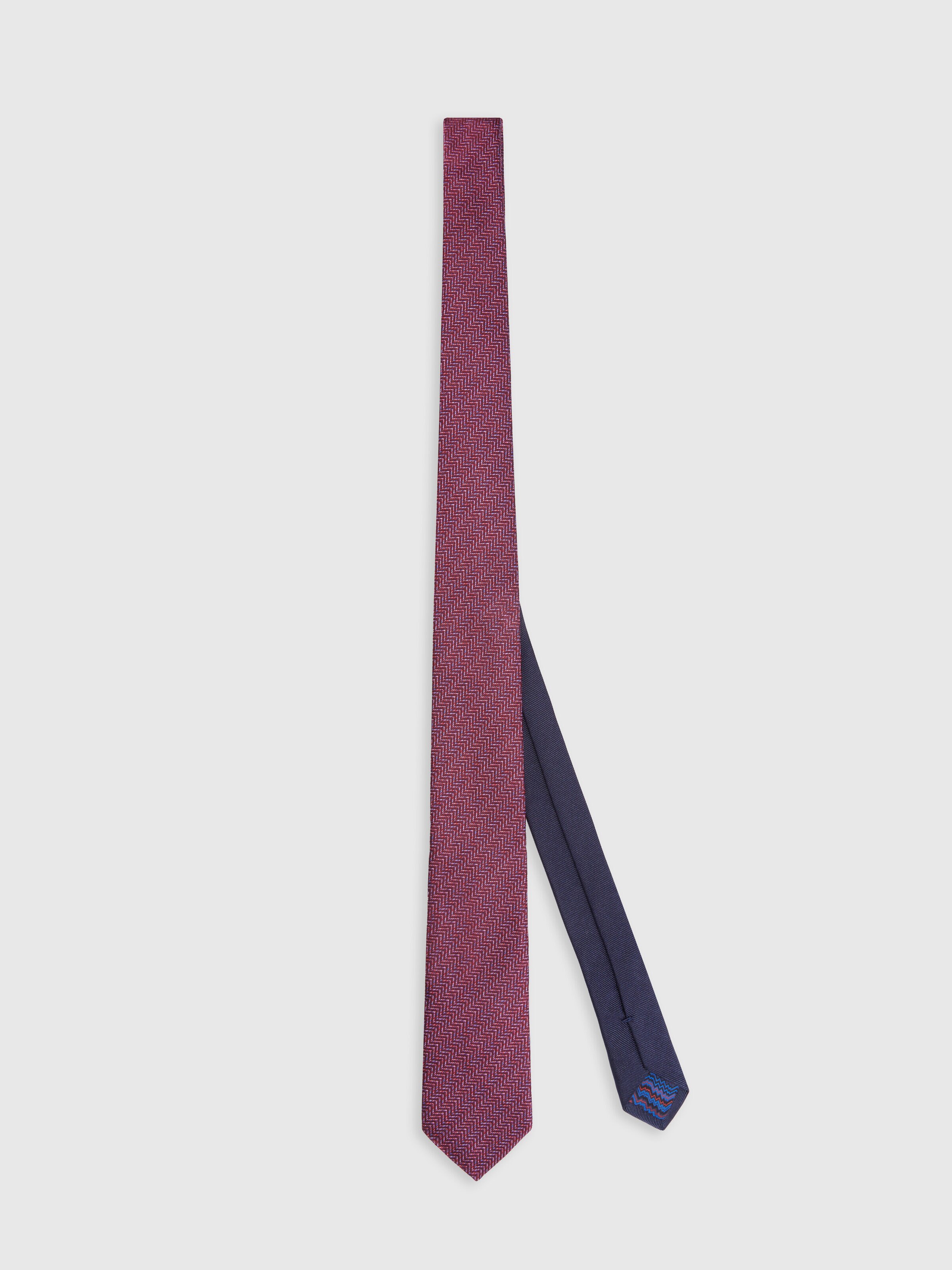 Corbata de seda con estampado de espigas, Multicolor  - 0