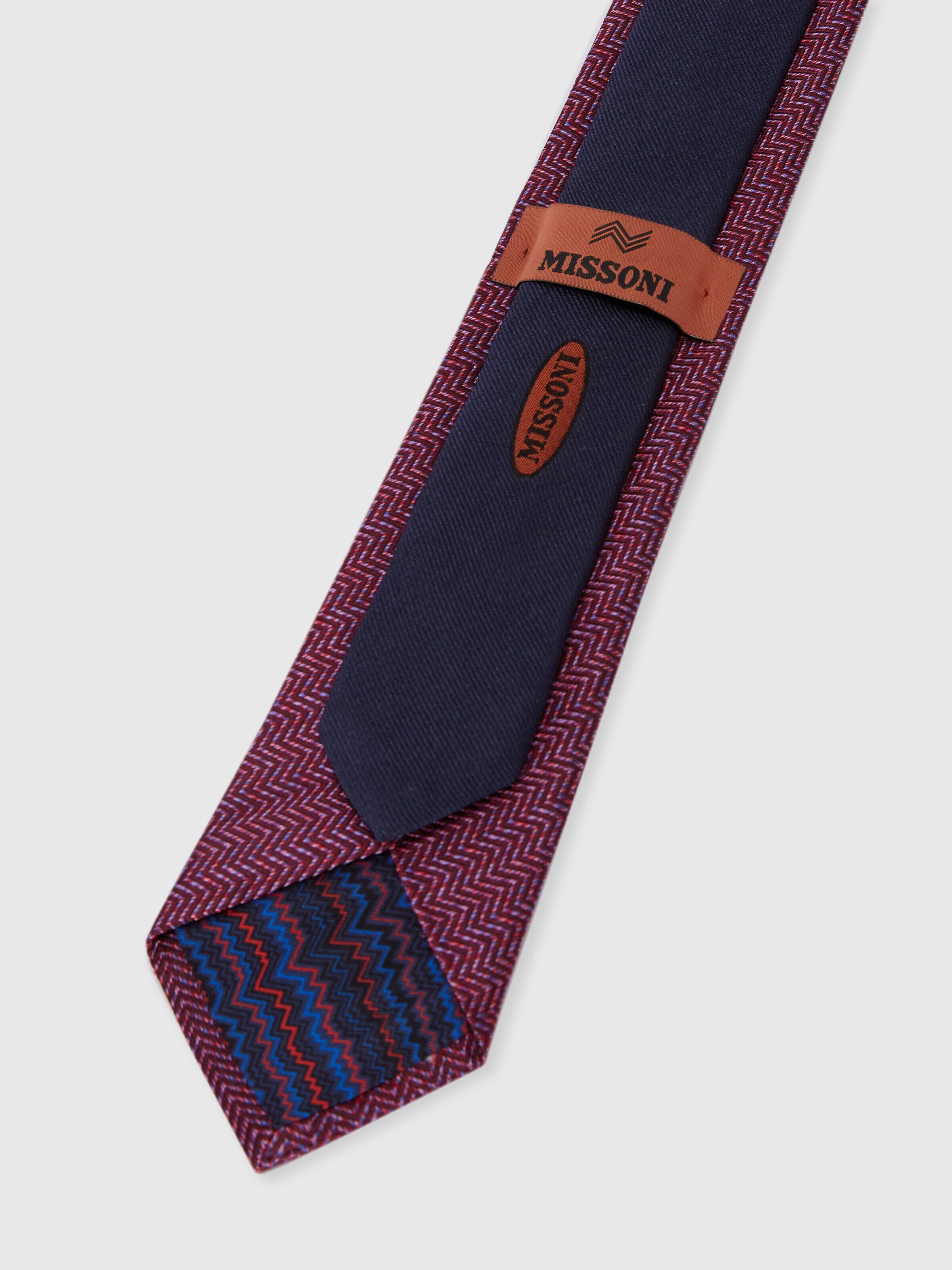 Corbata de seda con estampado de espigas, Multicolor  - 2