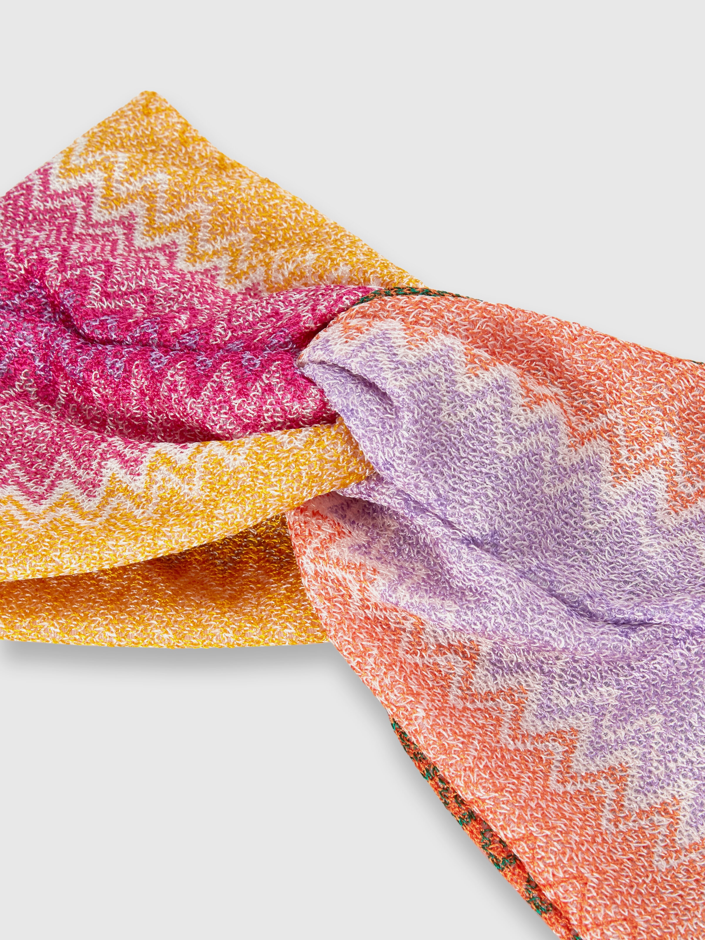 Viscose band with zigzag pattern, Multicoloured  - 1