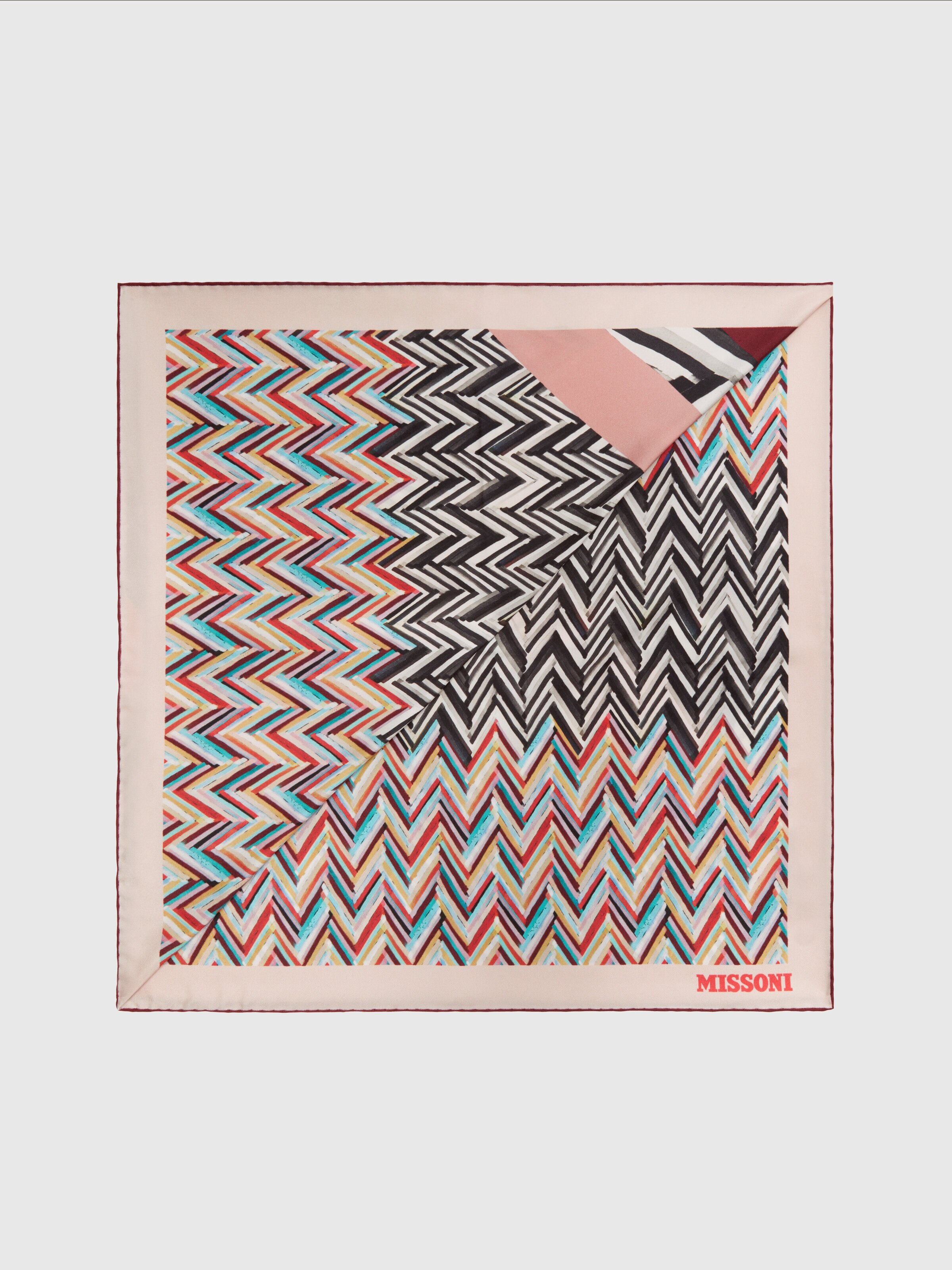 Foulard en soie avec multi-finition, Multicolore  - 0