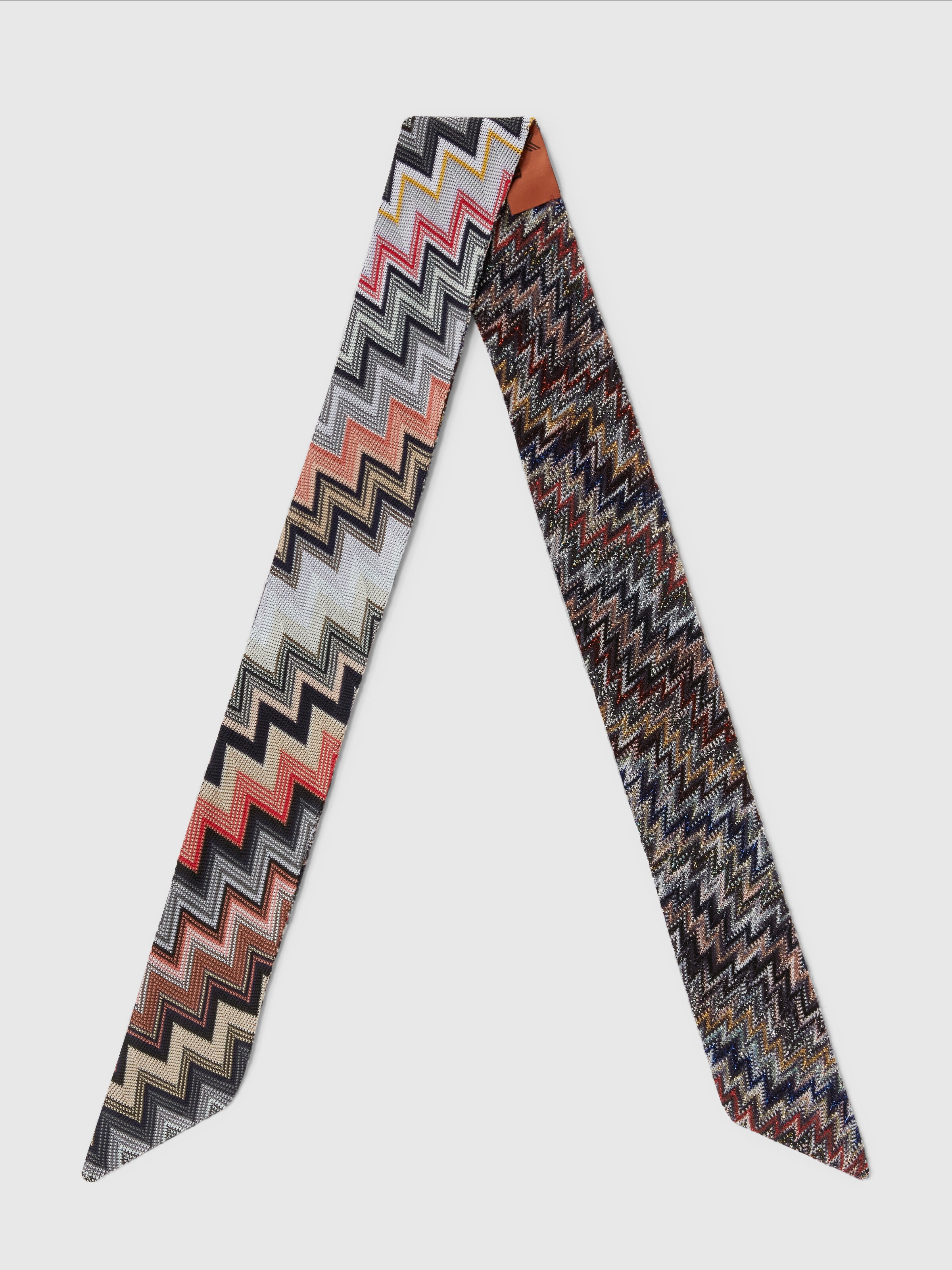 Foulard en coton et viscose à zigzag, Multicolore  - 0