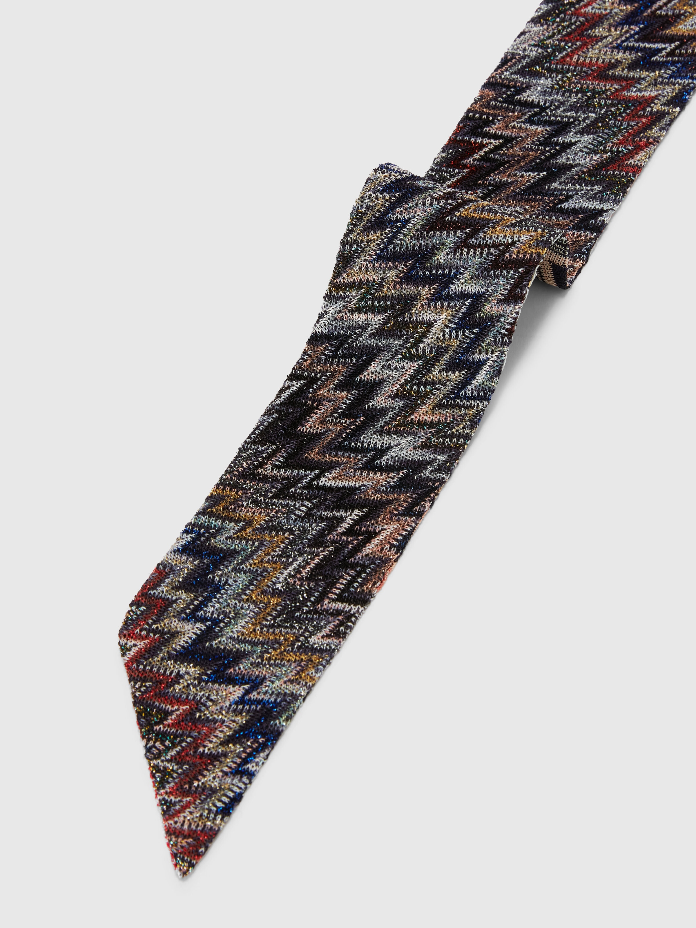 Foulard scarf in zigzag viscose and cotton, Multicoloured  - 1