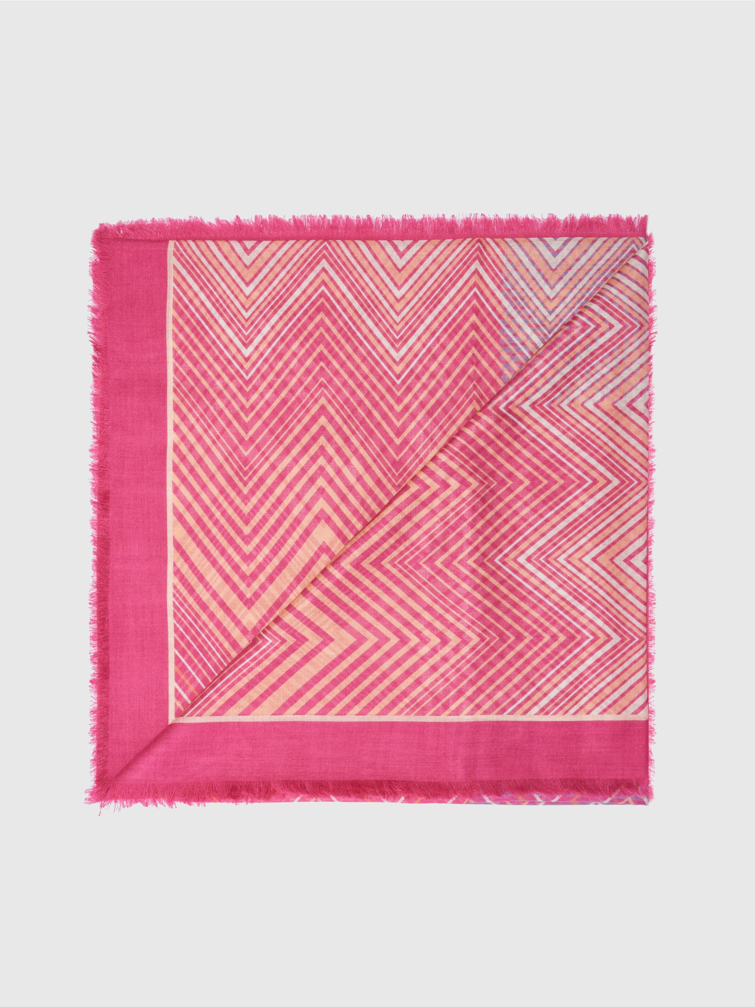 Modal and silk chevron shawl, Multicoloured  - 0