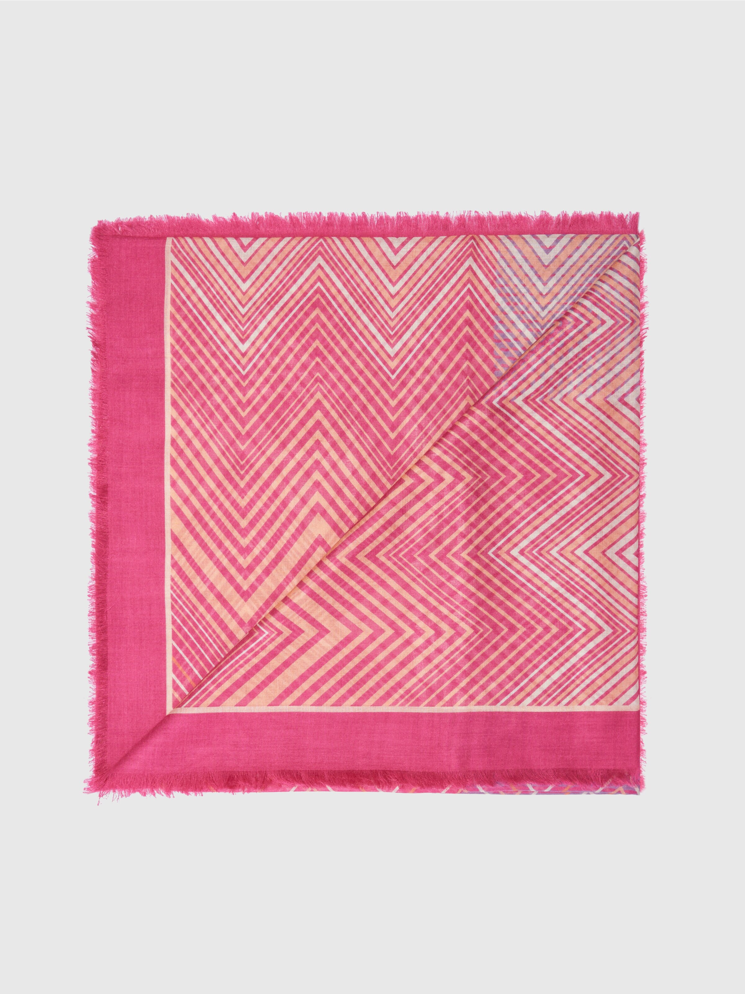 Modal and silk chevron shawl, Multicoloured  - 0