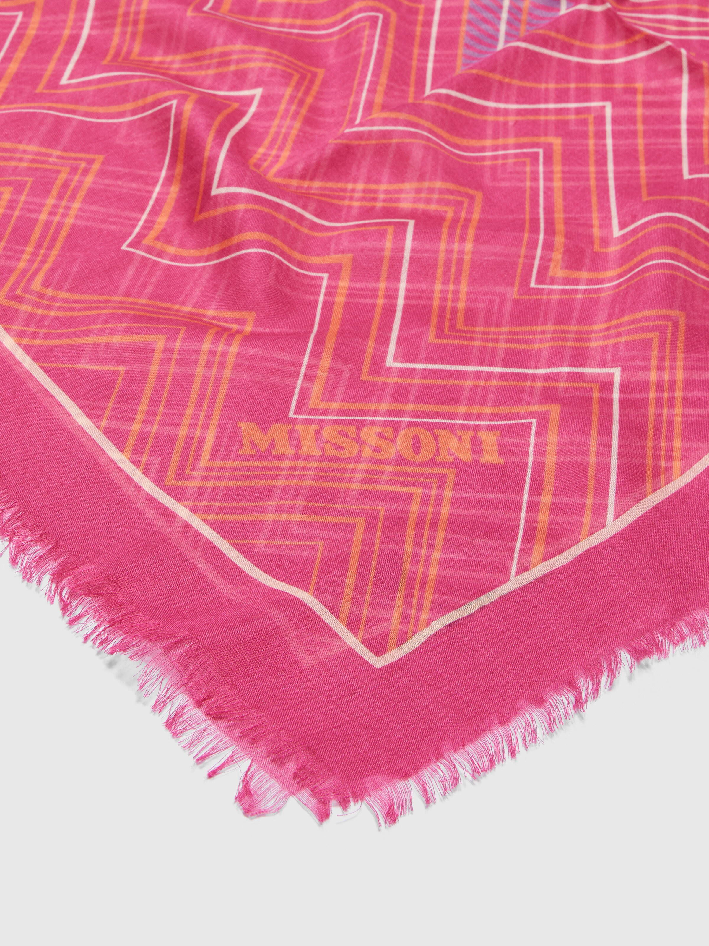 Modal and silk chevron shawl, Multicoloured  - 1