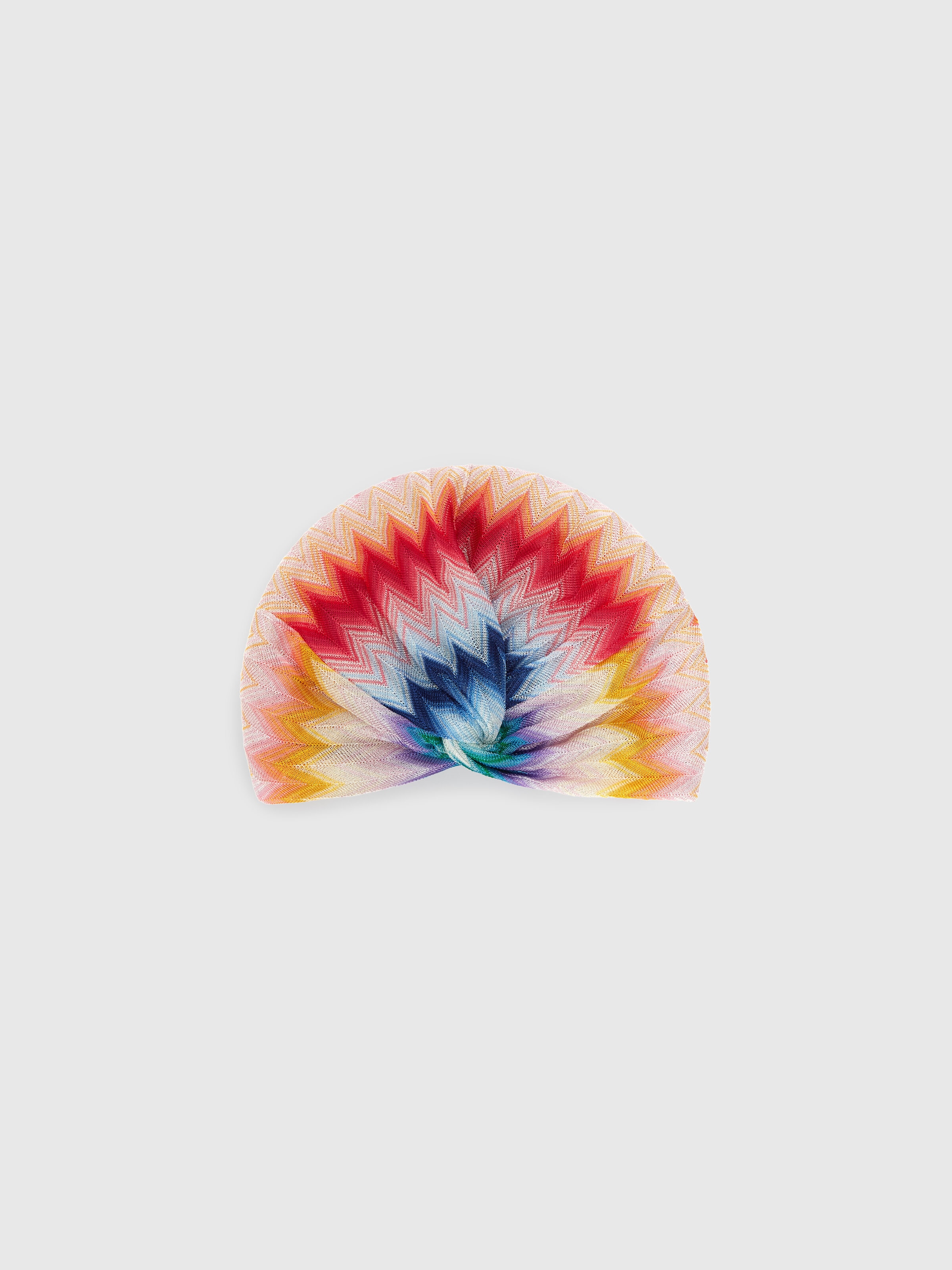 Turban en viscose à chevrons avec lamé, Multicolore  - 0