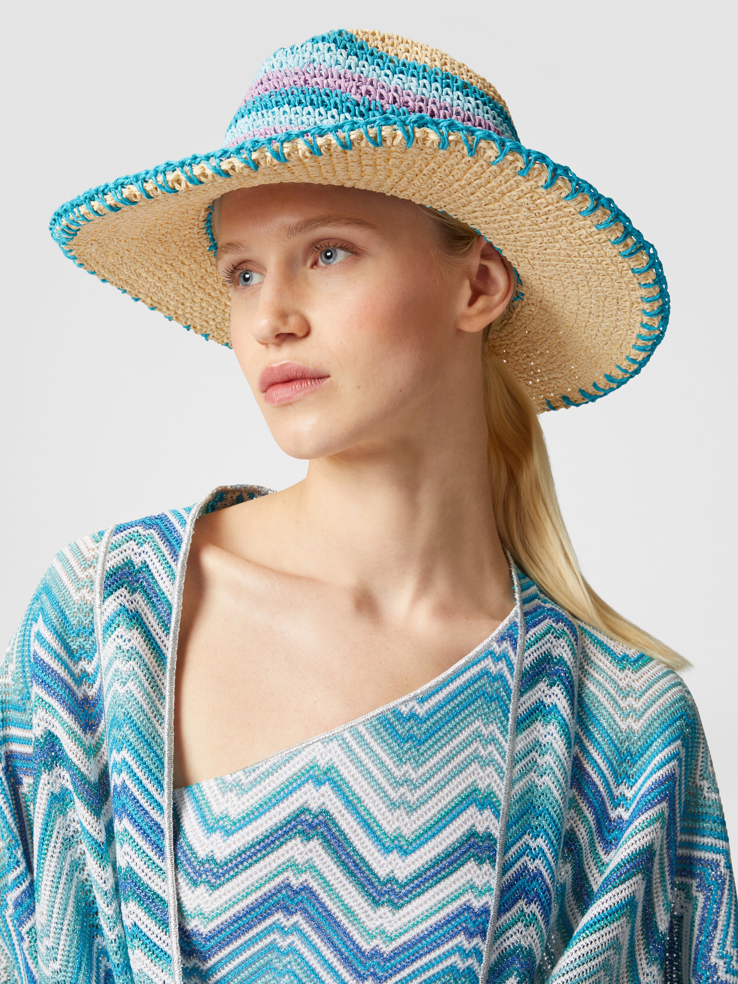 Crocheted nylon hat, Multicoloured  - 2