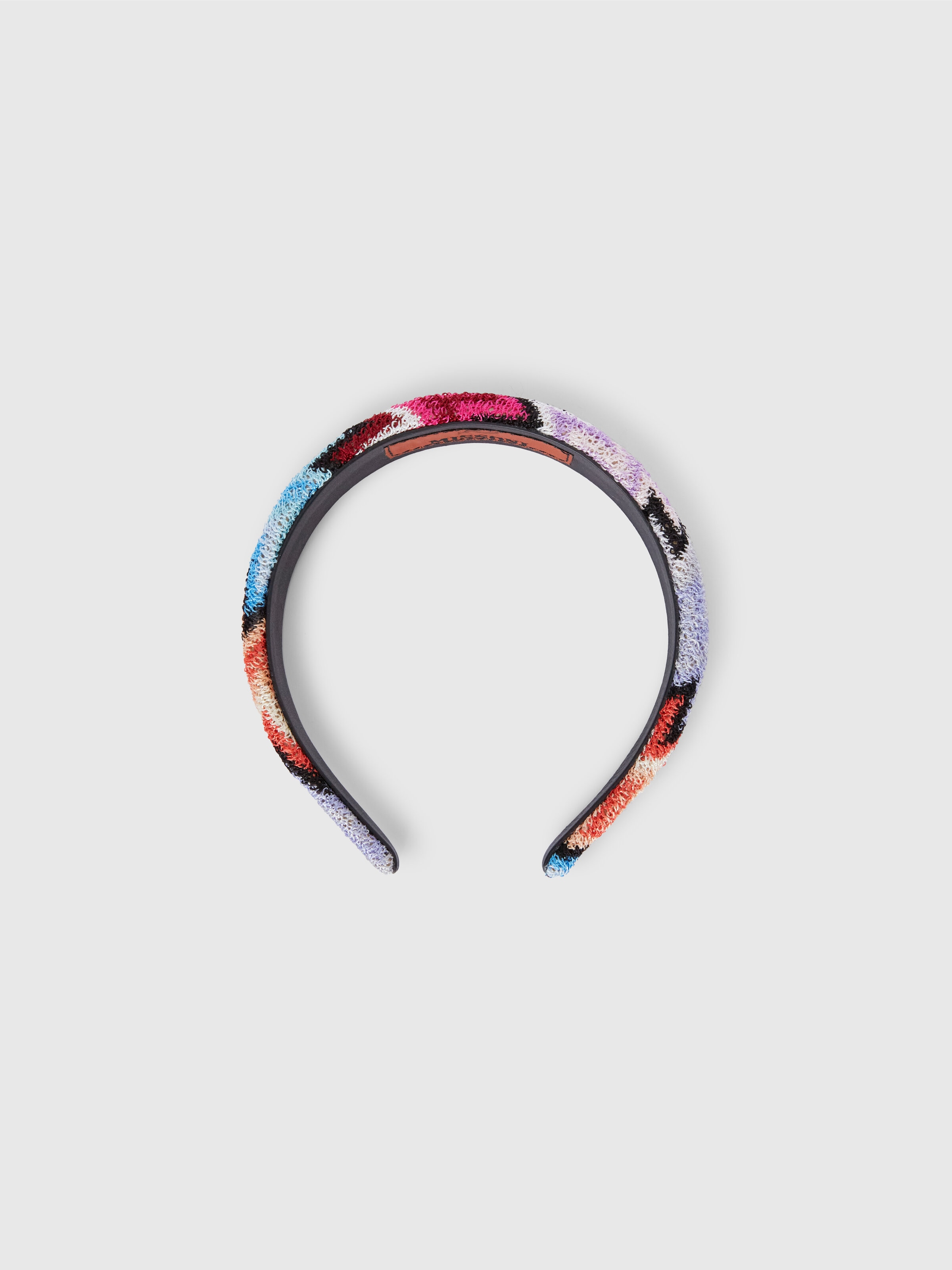 Hair band in viscose with zigzag pattern , Multicoloured  - 0