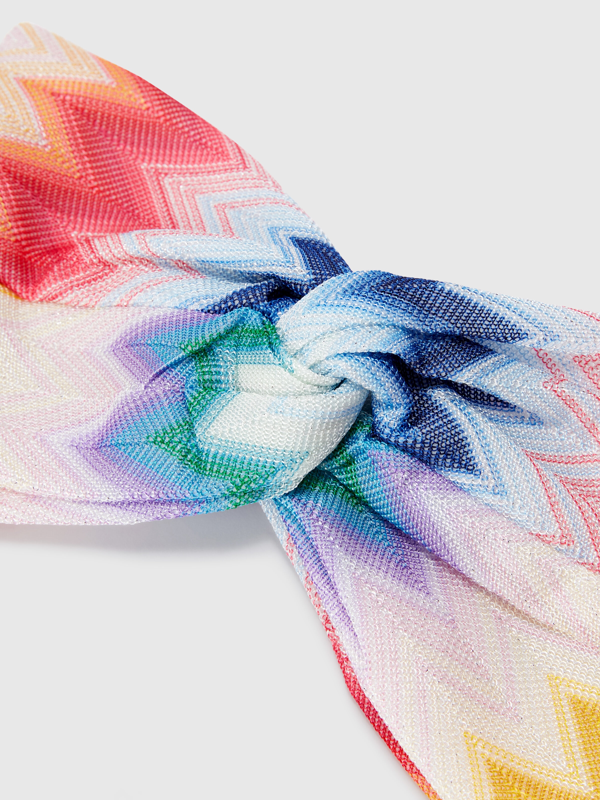 Viscose lamé band with chevron pattern, Multicoloured  - 1