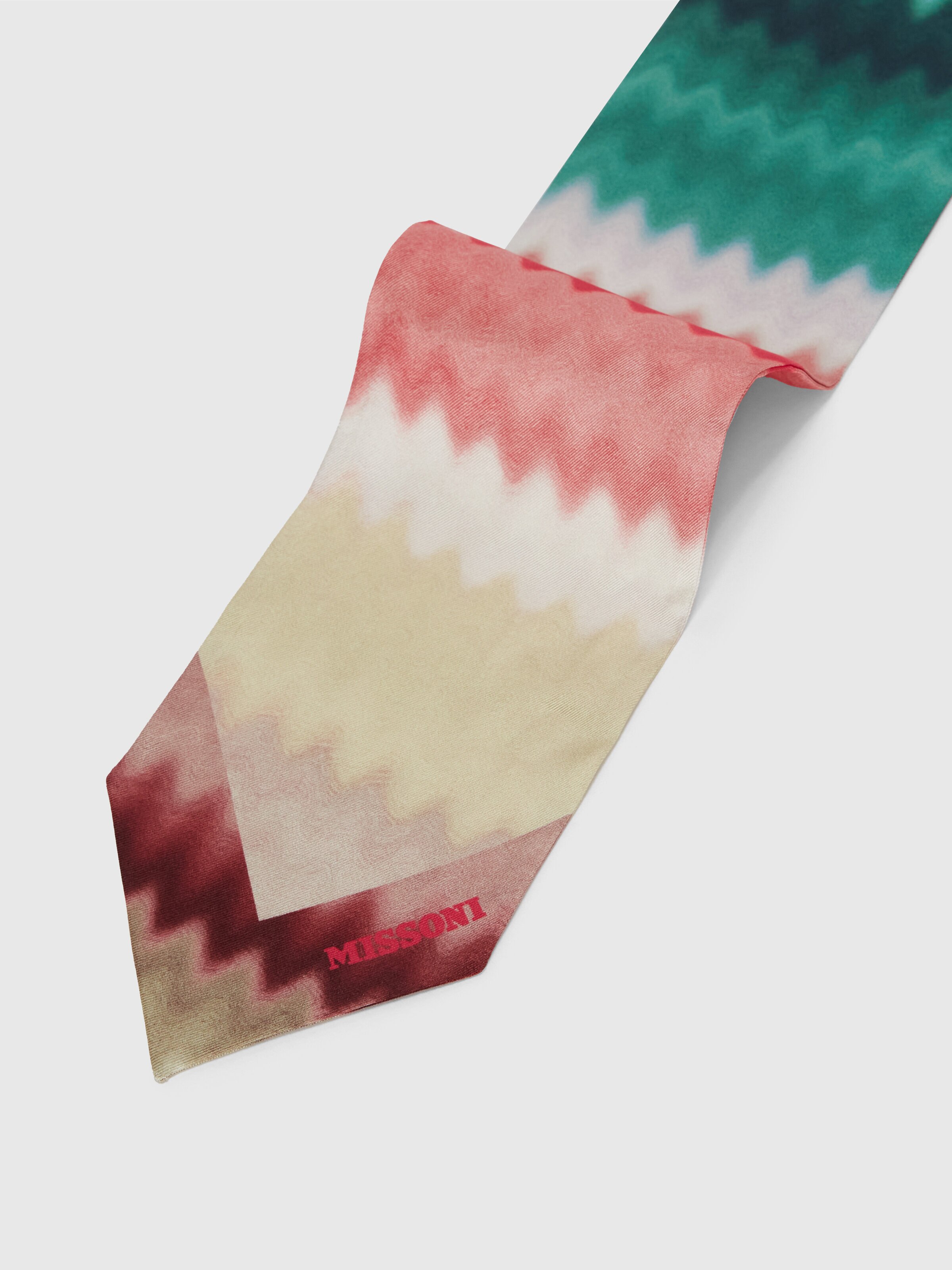 Silk chevron foulard scarf, Multicoloured  - 1