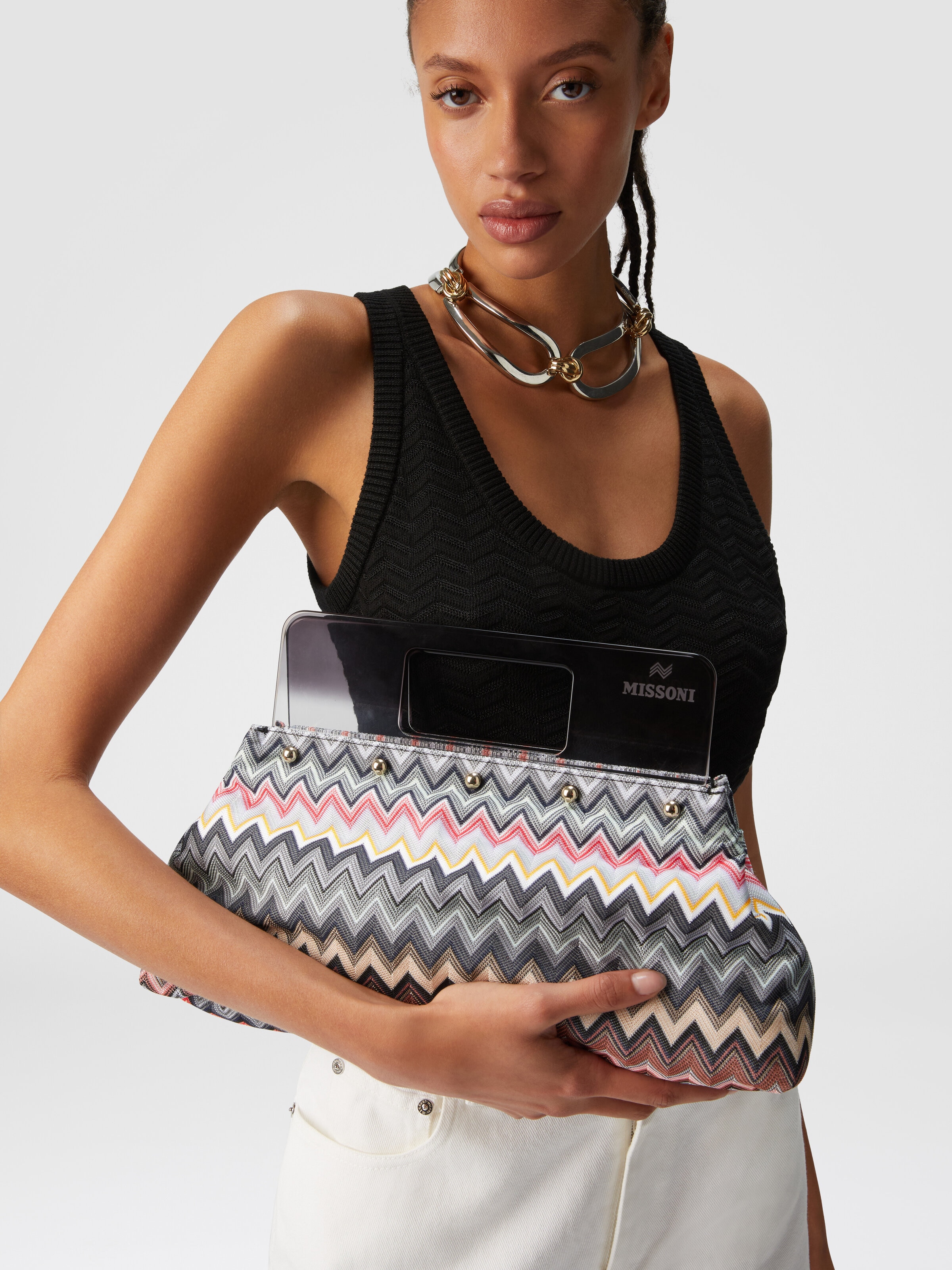 Pouch in misto cotone, Multicolore  - 4
